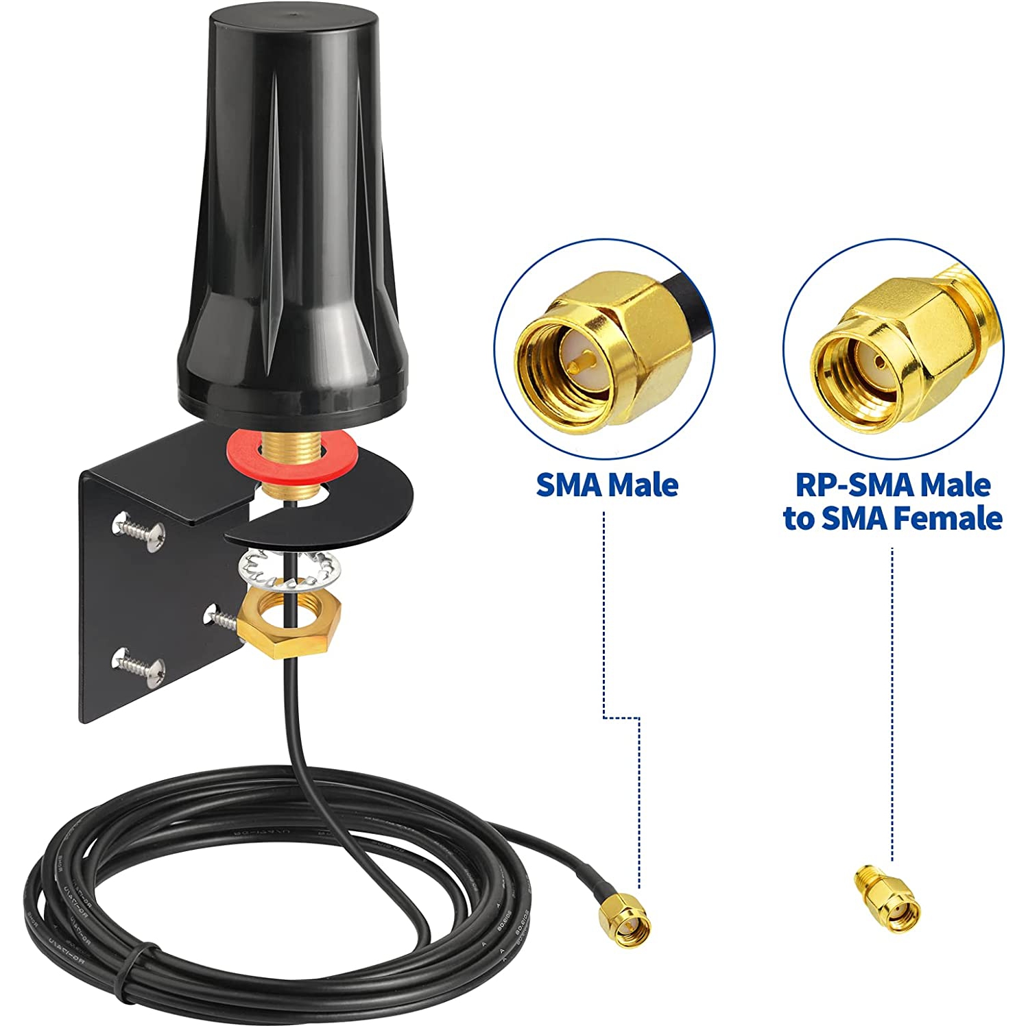 B 4G LTE Outdoor Wall Mount Waterproof Antenna SMA Male Antenna Compatible with Verizon AT&T T-Mobile Sprint 4G LTE Router Gateway Modem Cell Phone