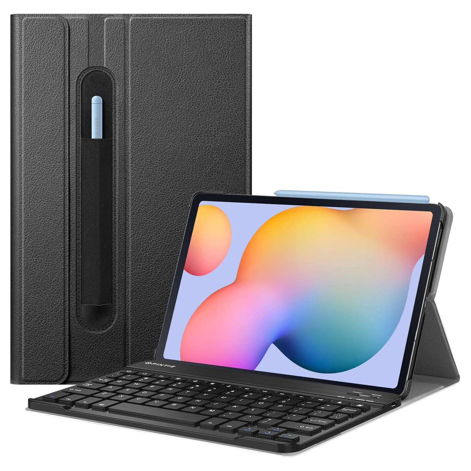 F Keyboard Case for Samsung Galaxy Tab S6 Lite 10.4 inch 2022/2020 Model (SM-P610/P613/P615/P619), Slim Stand Cover with Secure S Pen Holder Detachable Wireless Bluetooth Keyboard