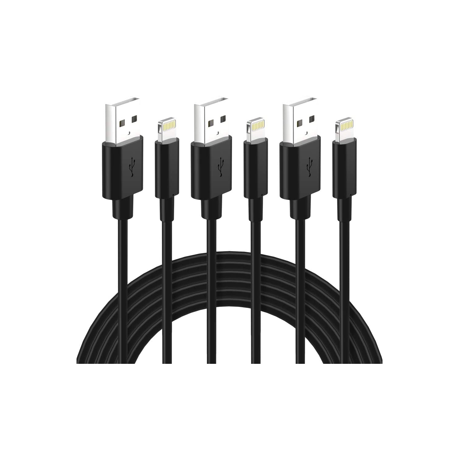 i iPhone iPad Charger, 3 Pack 6ft iPhone iPad Charger Cable Cord, Mfi Certified Lightning Cable, Compatible with iPhone 14 13 12 11 Xs Max XR X 8 7 6s Plus, iPad Mini Air, iPod, A