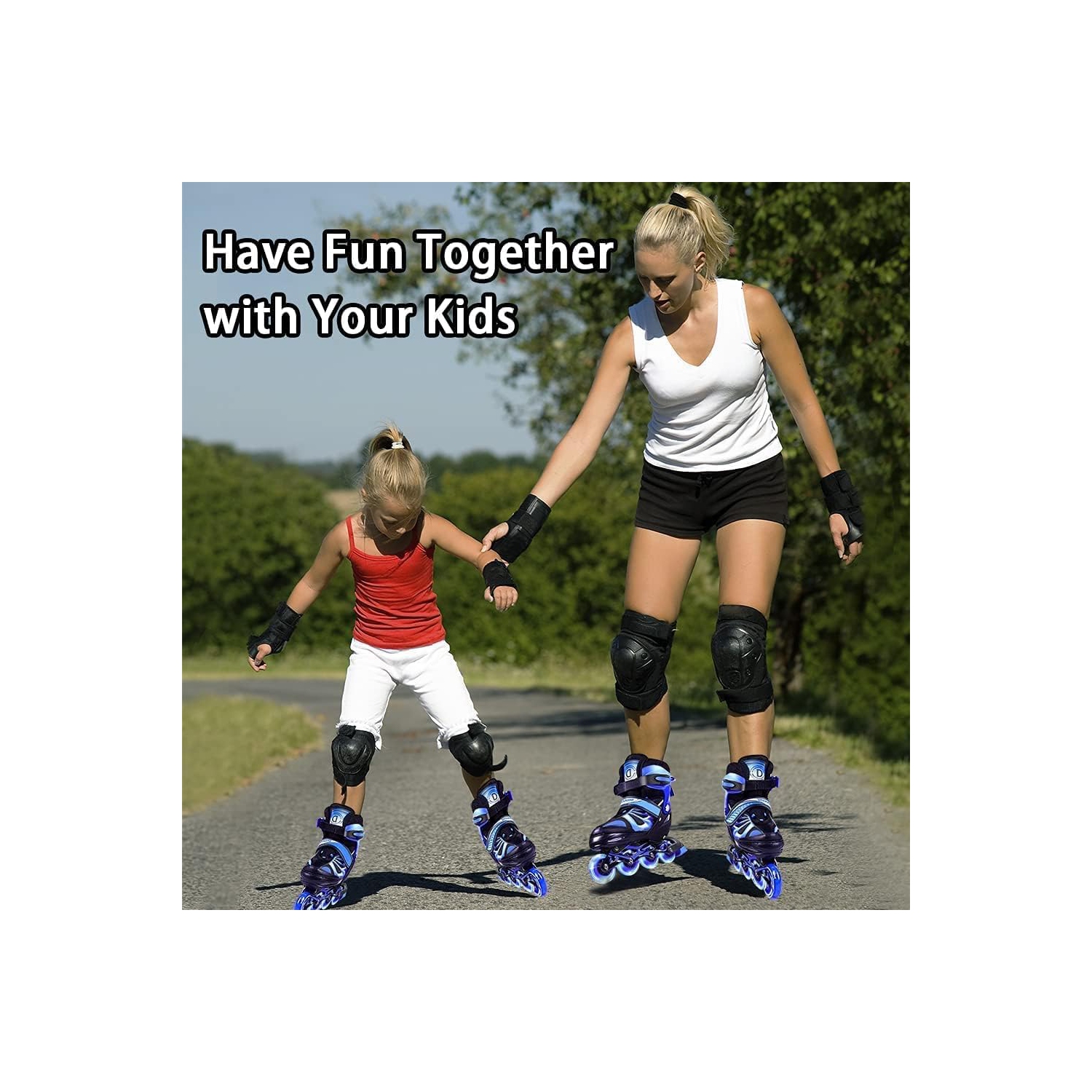 Patins à roues alignées pour enfants et adultes, lames à roulettes de taille réglable pour garçons et filles, patins à roulettes d'extérieur avec