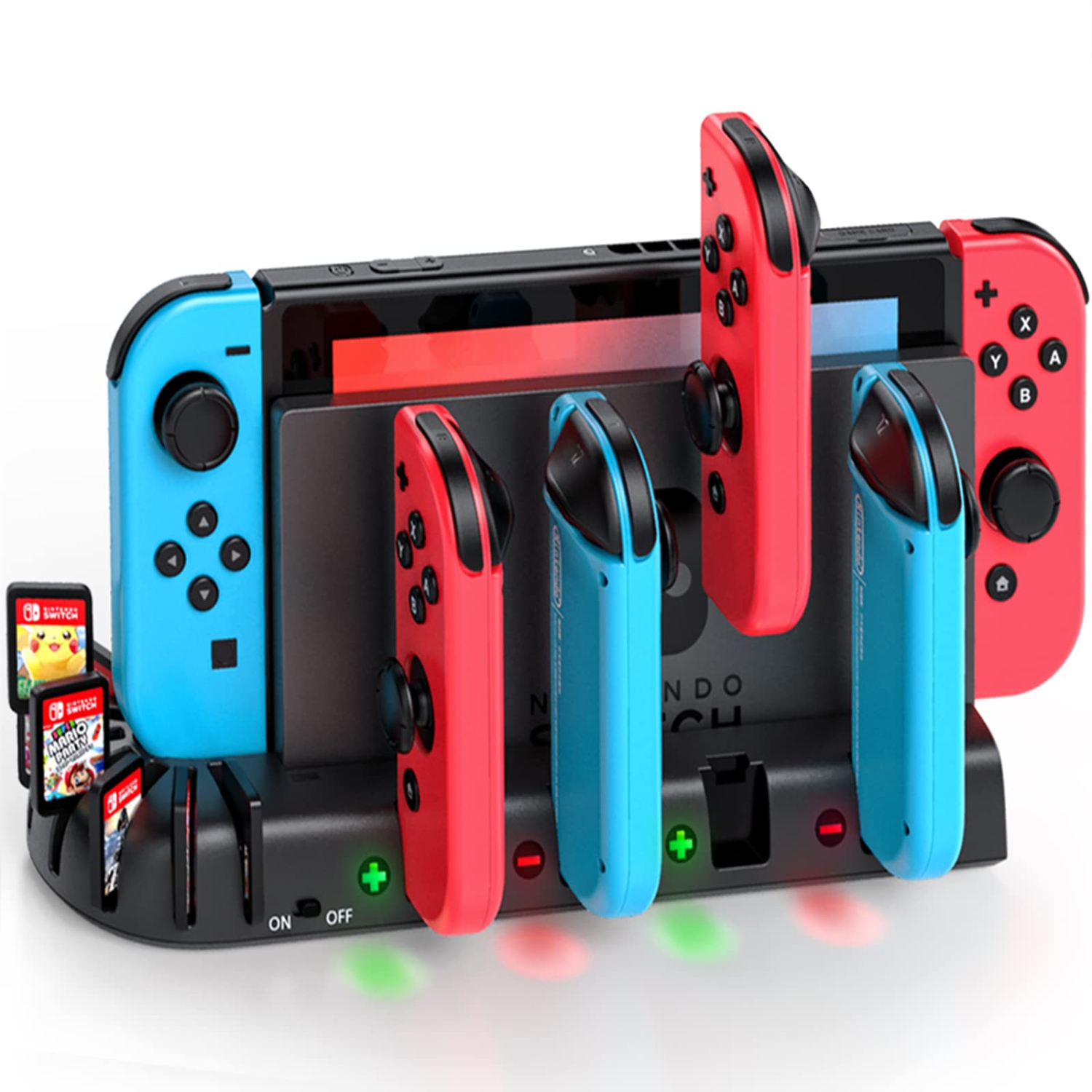 Station de recharge pour manette Switch compatible avec les manettes Joy-Con Nintendo Switch et DELO, station de recharge pour manette Switch avec