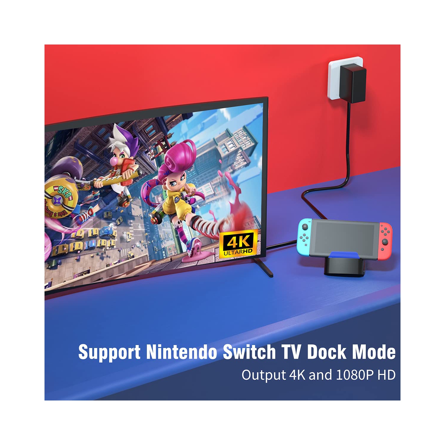 Station d’accueil Switch pour Nintendo Switch, station d’accueil Switch de remplacement pour mode station d’accueil de téléviseur Switch, sortie