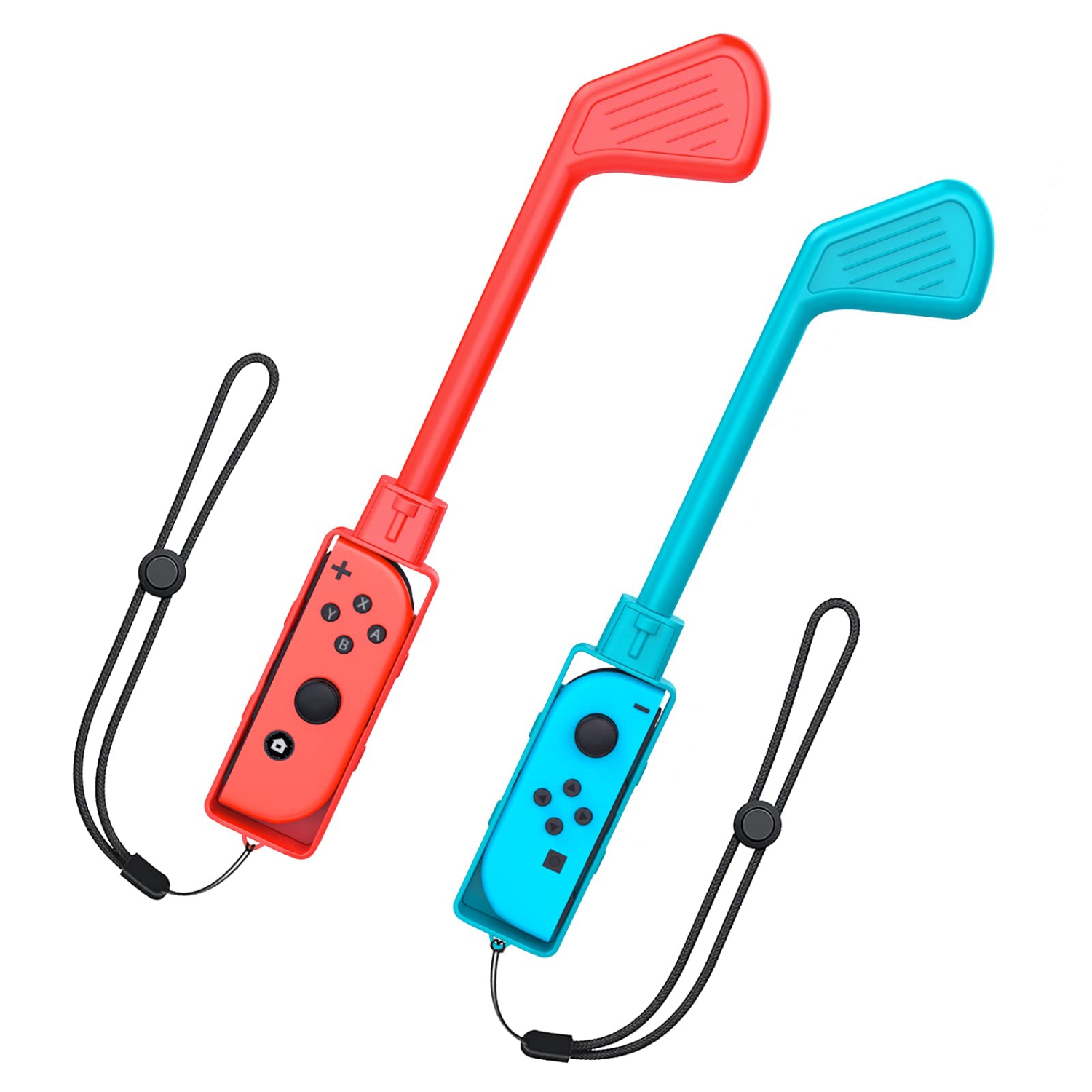 TiMOVO Golf Clubs Compatible with Nintendo Switch Mario Golf: Super Rush Game/Switch Sports, 2 Pack Golf Handle with Hand St