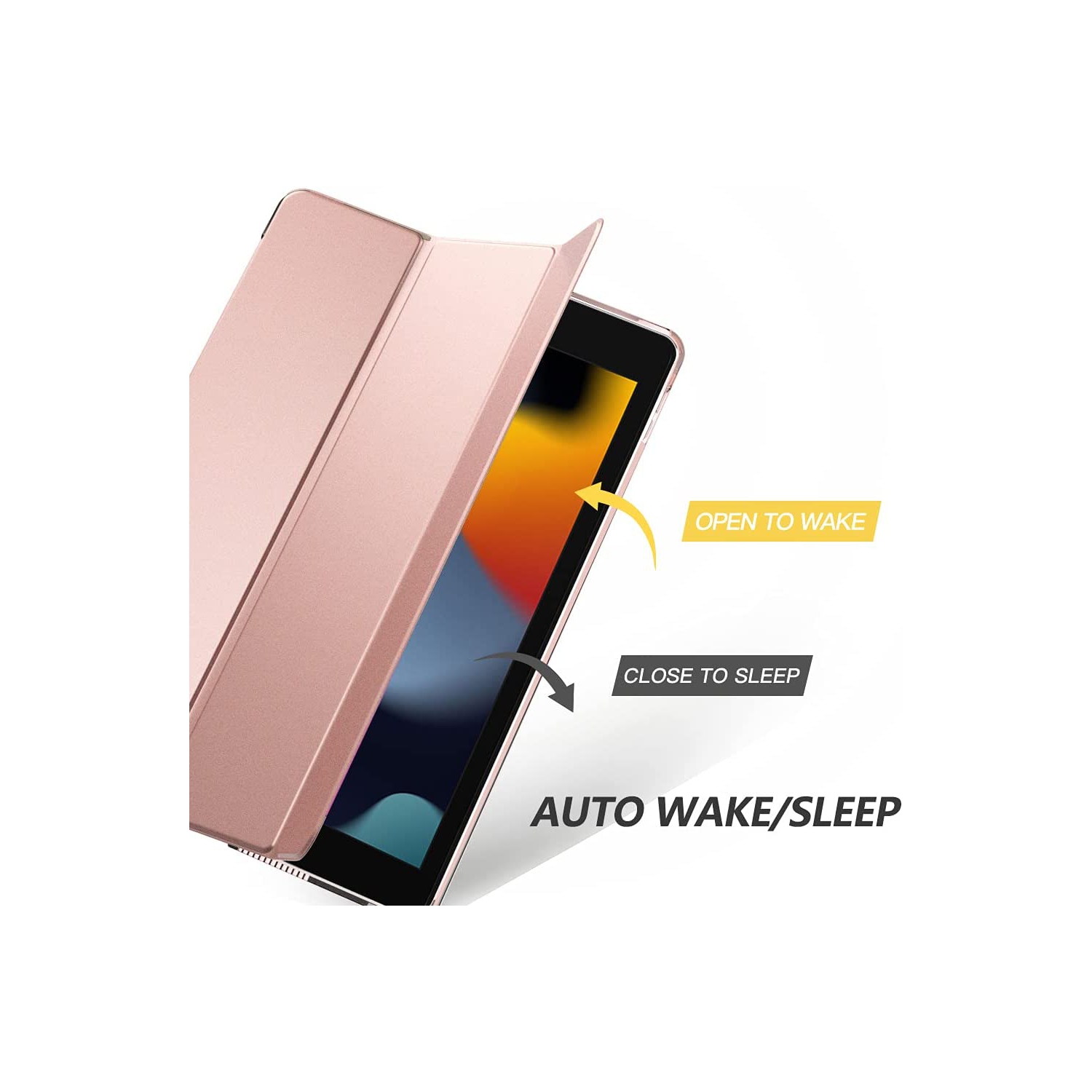 M iPad 10.2 Case for iPad 9th Generation 2021/ iPad 8th Generation 2020/ iPad 7th Generation 2019, Slim Stand Hard Back Shell Smart Cover Case for