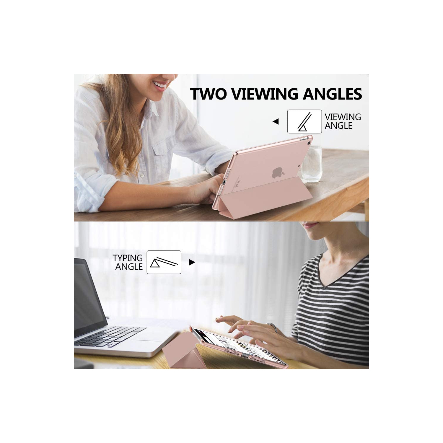 M iPad 10.2 Case for iPad 9th Generation 2021/ iPad 8th Generation 2020/ iPad 7th Generation 2019, Slim Stand Hard Back Shell Smart Cover Case for