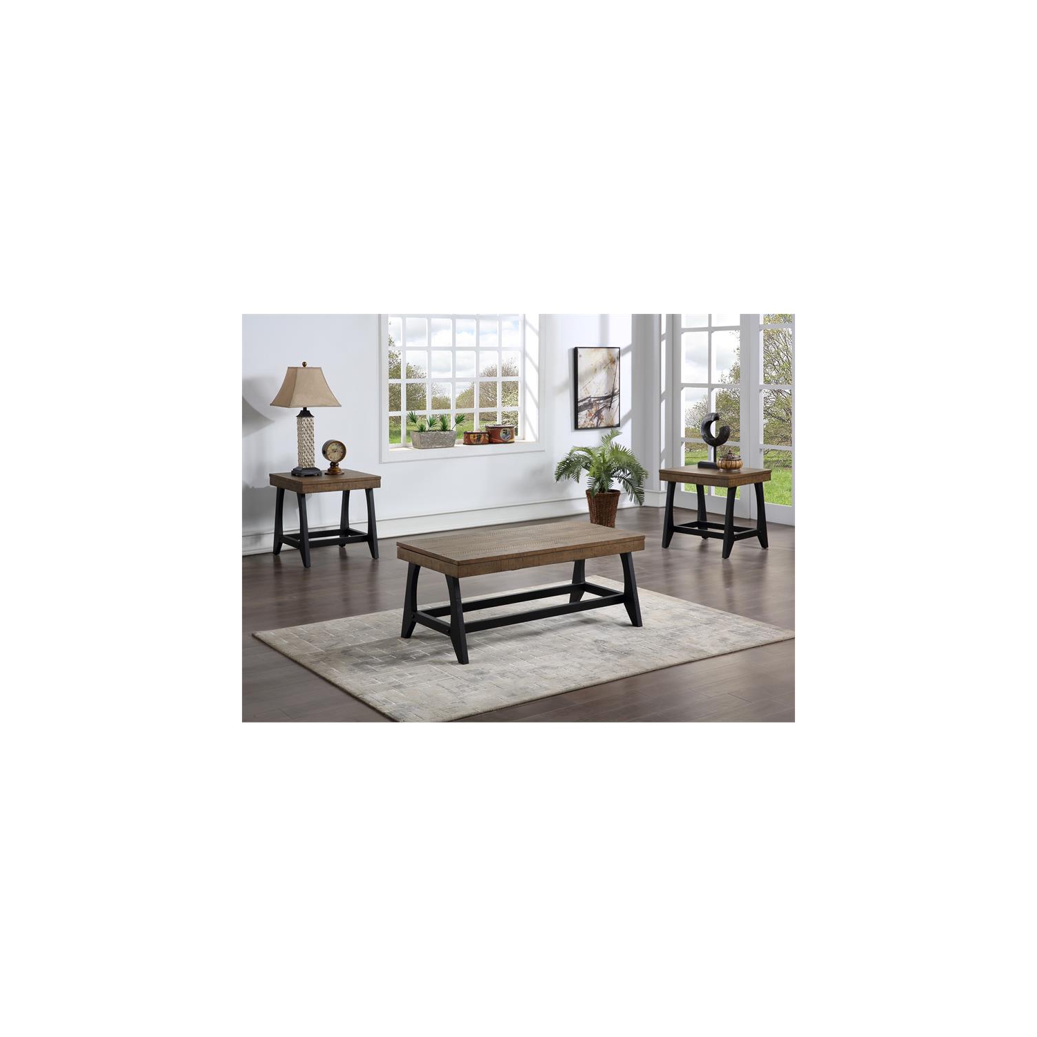 Steve Silver Ralston Caramel and Ebony End Table