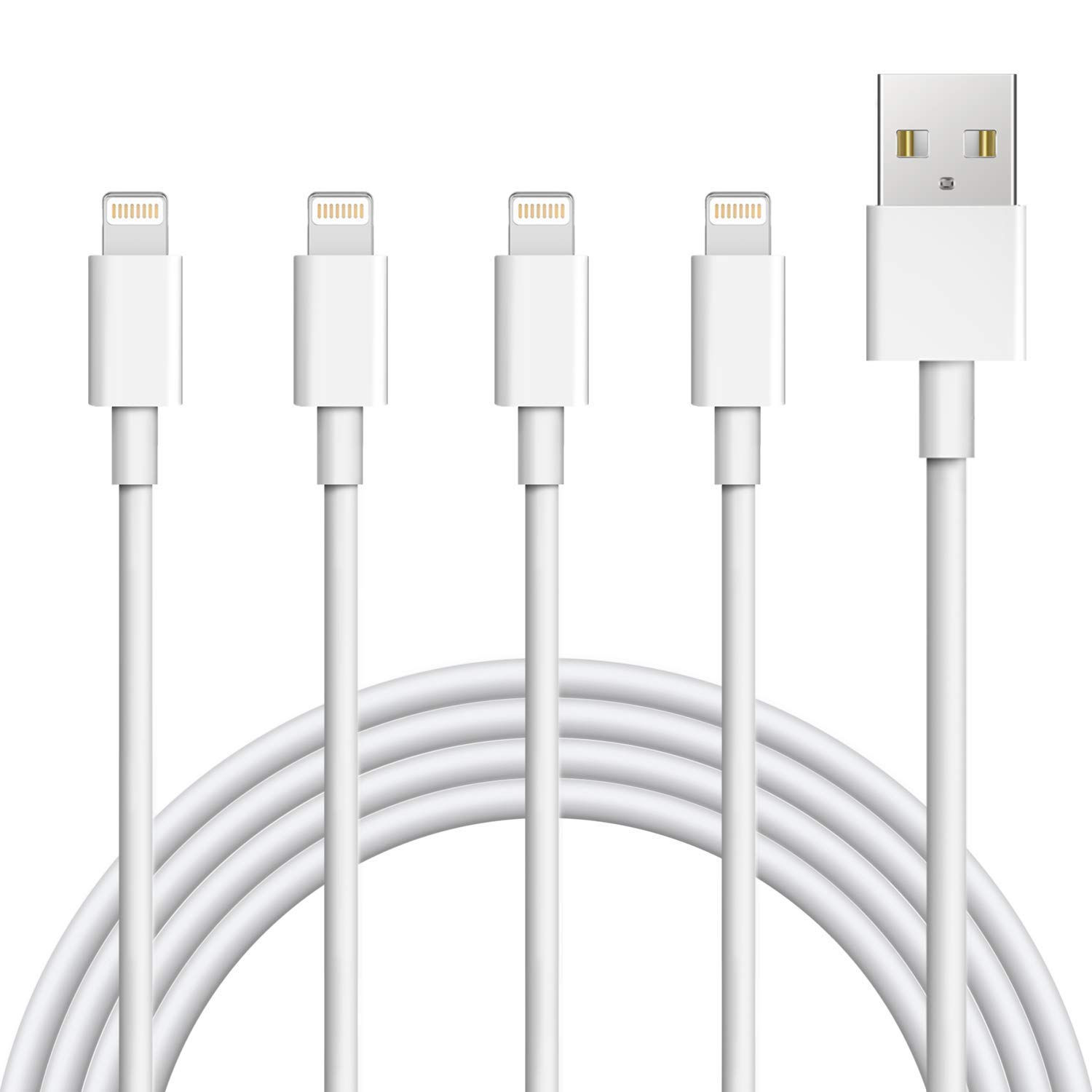 S for iPhone Charger Cord, 4 Pack 6ft Lightning Cable iPhone Charger Cable MFi Certified Compatible iPhone 14/13/12/11 Xs Max XR X 8 7 6s Plus ipad Mini/Air iPod Pods White