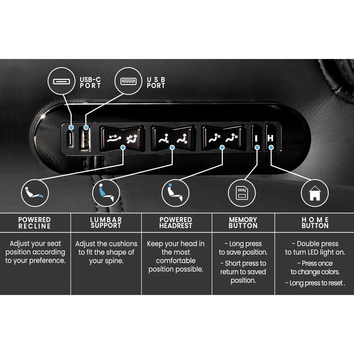 Valencia Tuscany Ultimate Recliner Home Theater Seating | Premium Italian Nappa Leather 20000, Power Lumbar & Power Headrest, RGB Lighting