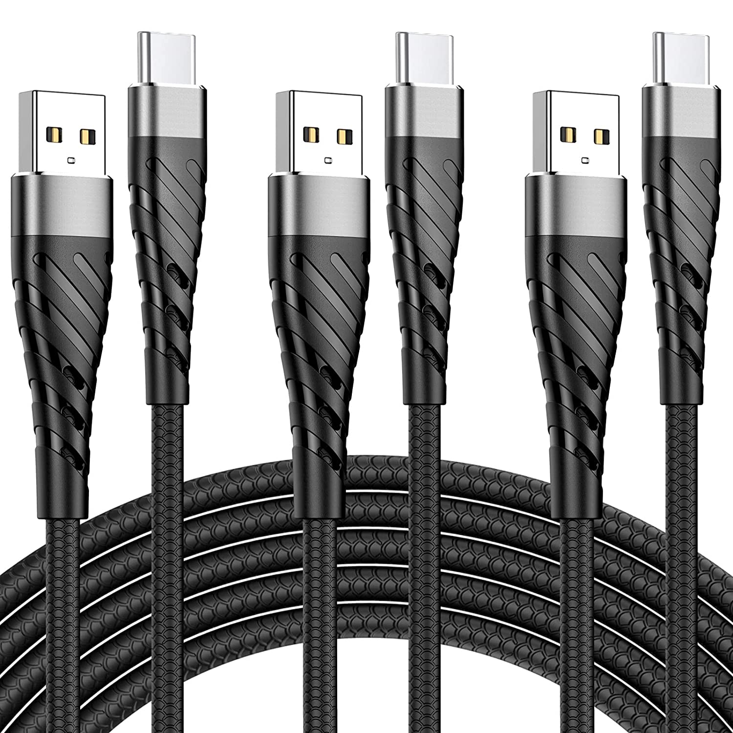 USB C Cable 10ft 3Pack, Type C Charger Fast Charging Type C Cable USB C Charger Cord Compatible with Samsung Galaxy S21 S8 S9 S10 S20 A02s A10s A10e A01 A11 A12 A21 A32 A42 A52, L