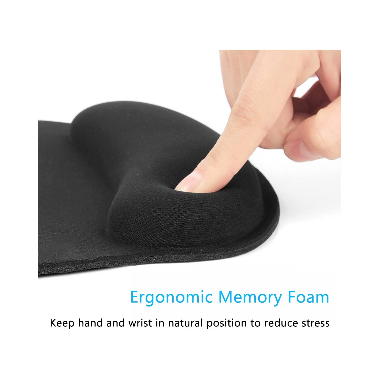 T Mouse Pad with Wrist Support, Ergonomic Memory Foam Gaming Mouse Pad, Non-Slip Rubber Base Mousepad Wrist Rest Mat for Office, Computer, Laptop,