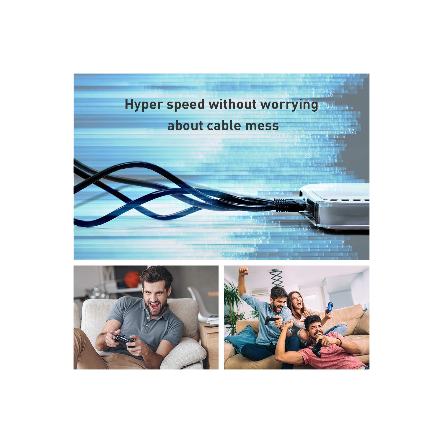 Ethernet Cable, Cat8 Ethernet Cable, 6FT LAN Cable, 26AWG High Speed Network Cable, 40Gbps 2000Mhz Cat8 RJ45 Cable, Weatherproof Ethernet Patch