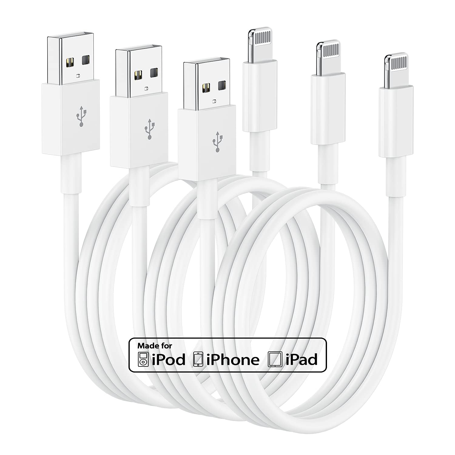 3Pack iPhone Charger Cord 10ft, [MFi Certified] Long Apple Charging Cable,10 Feet Original Lightning to USB Cable, iPhone Charging Cables for iPhone 13 Mini/12/11/Pro/XS/MAX/XR/8/