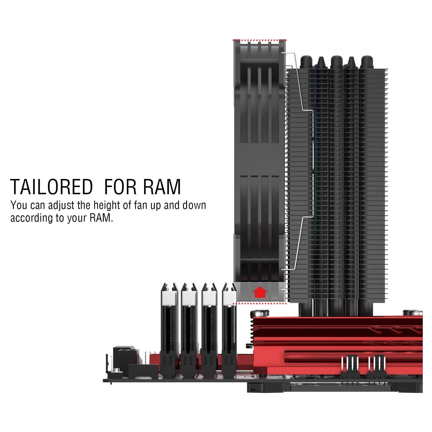 V V5 CPU Air Cooler w/ 5 Heat Pipes 120mm PWM Processor 150W TDP Cooler for Intel LGA 1700/1200/115X AMD Ryzen AM4 Universal Socket w/Addressable RGB