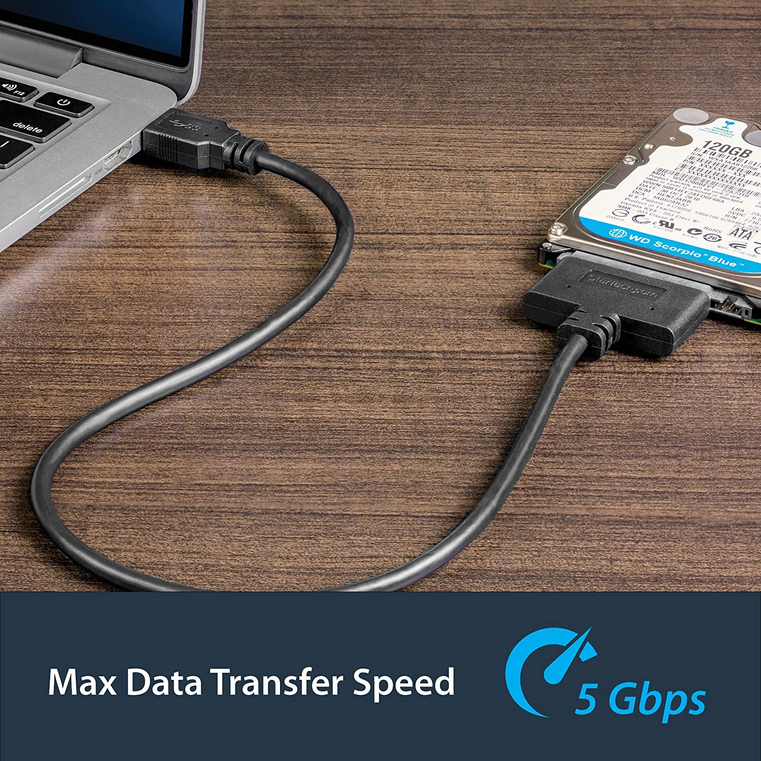 Câble SATA vers USB - Adaptateur de disque dur USB 3,0 vers SATA III 2,5 Go - Convertisseur externe pour transfert de données SSD/HDD