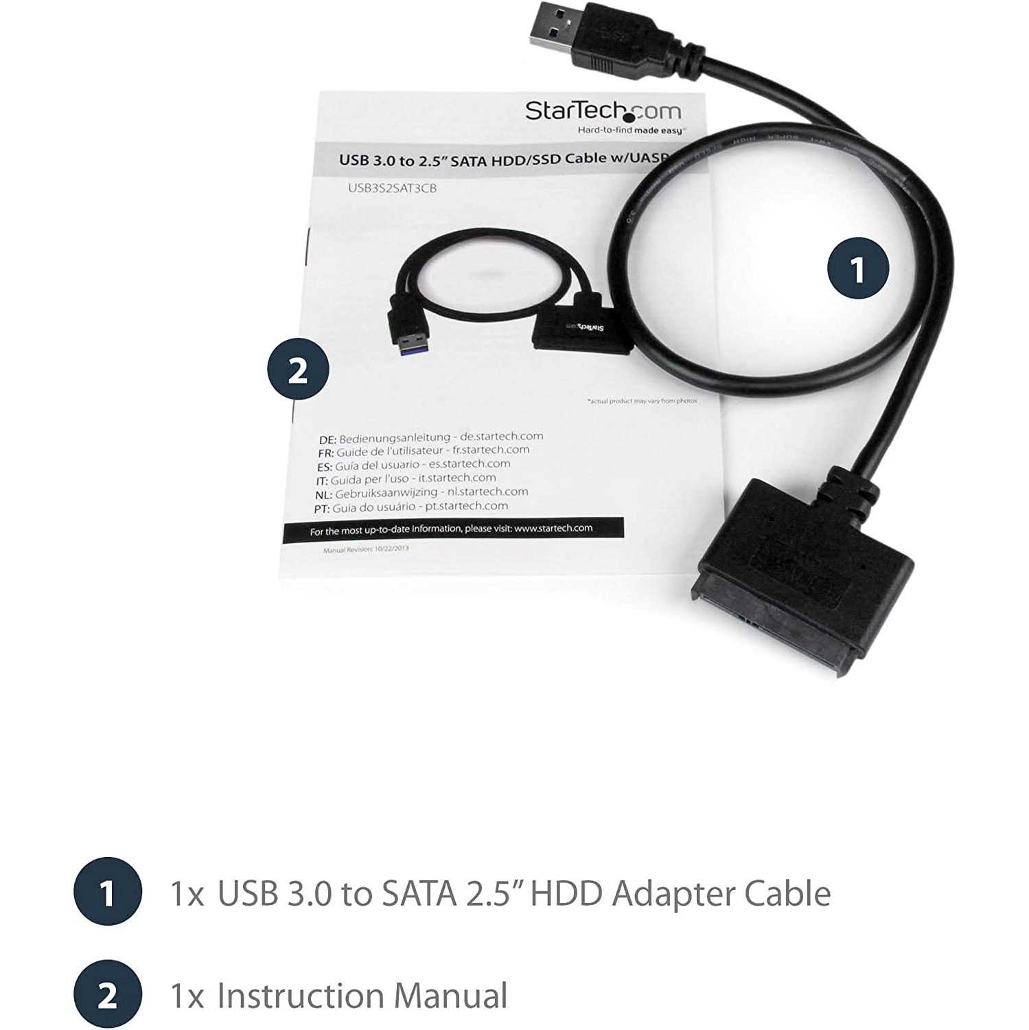 Câble SATA vers USB - Adaptateur de disque dur USB 3,0 vers SATA III 2,5 Go - Convertisseur externe pour transfert de données SSD/HDD