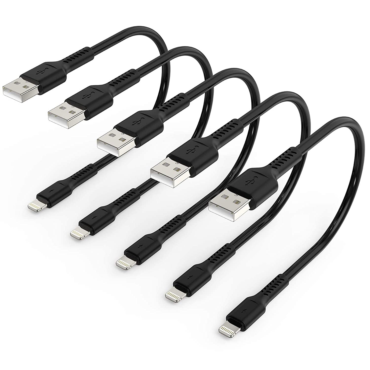 6 inch iPhone Charger Cable Short, 5Pack USB to Lightning Cord Compatible with Apple iPhone 13 12 11 Pro Max Xs Xr X 8 7 6 Plus 5 SE, iPad Air/Mini, Charging Stations