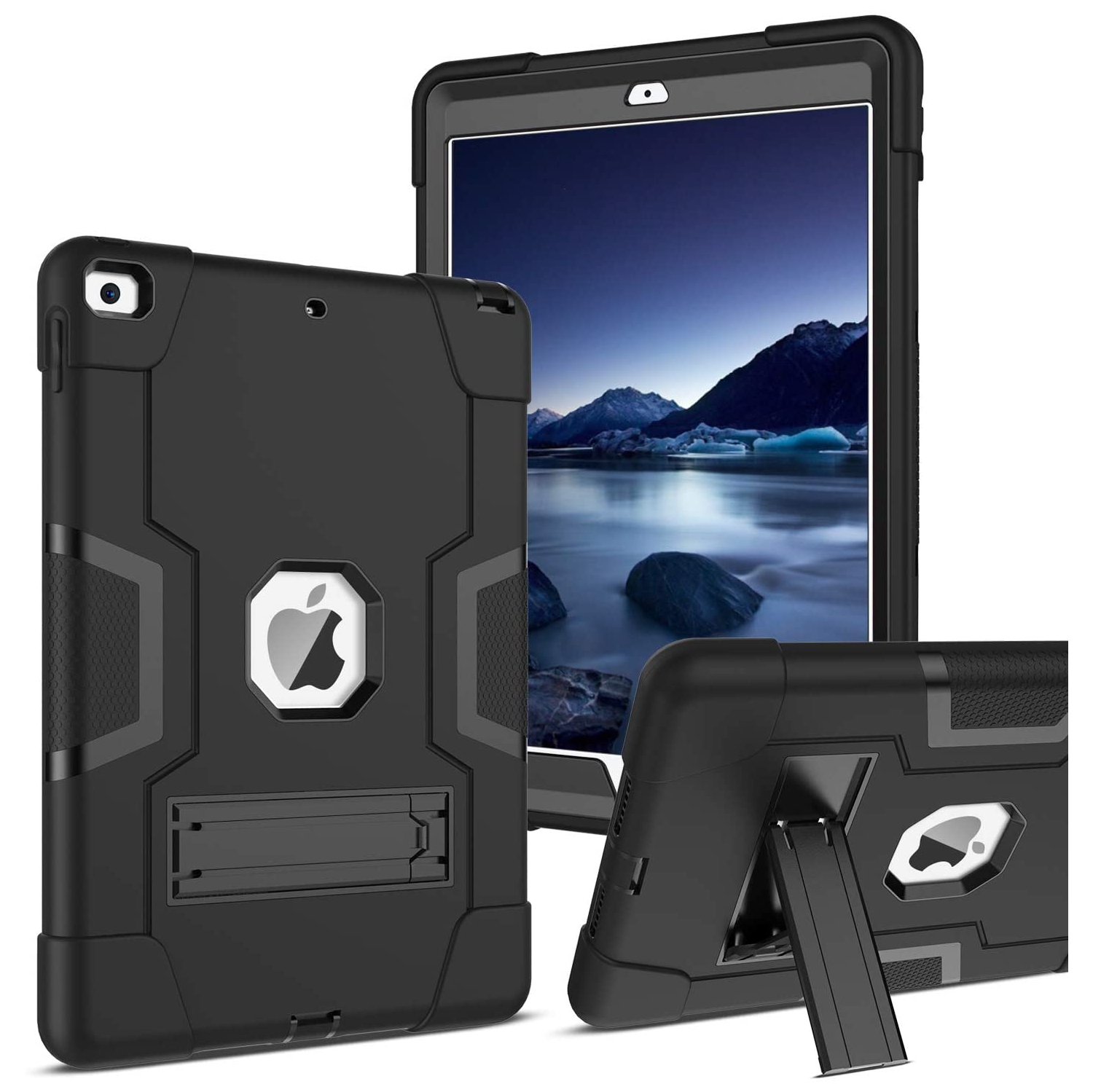 iPad 9th Generation Case 10.2 Inch 2021, iPad 8th Generation Case,iPad 7th Generation,D Kickstand 3 in 1 Shockproof Heavy Duty Hybrid Hard PC Cover