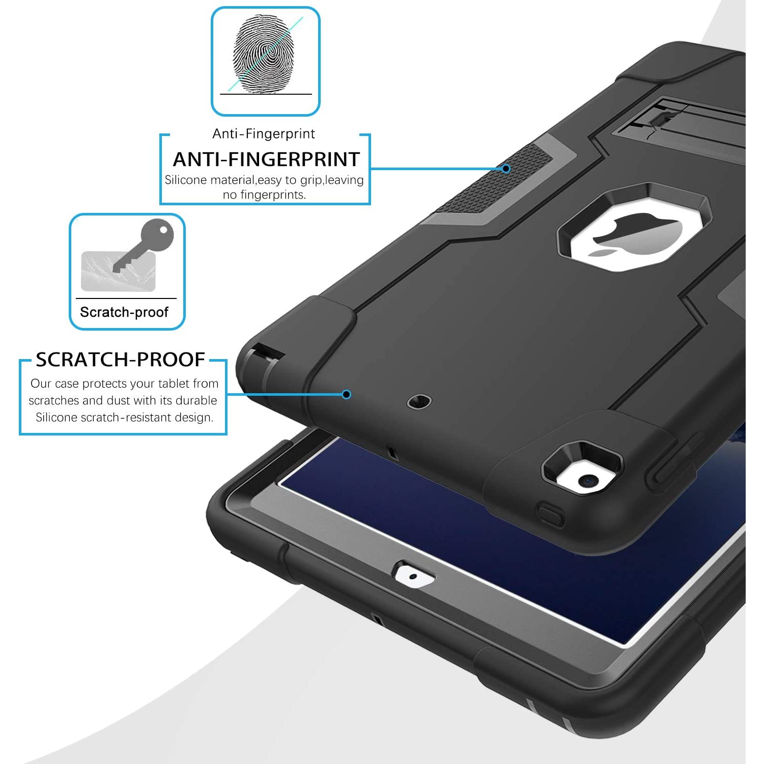 iPad 9th Generation Case 10.2 Inch 2021, iPad 8th Generation Case,iPad 7th Generation,D Kickstand 3 in 1 Shockproof Heavy Duty Hybrid Hard PC Cover