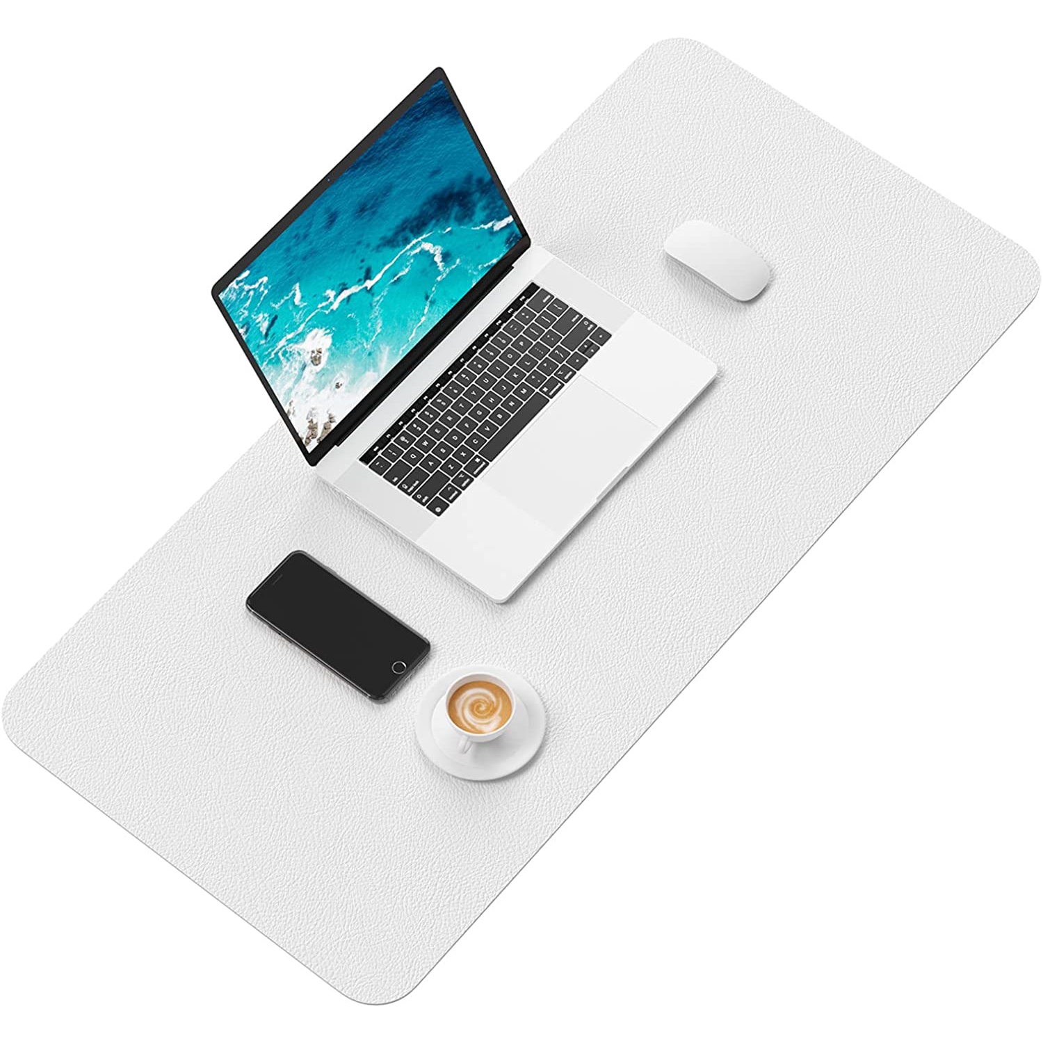 H Desk Pad, 30 x 14 PU Leather Desk Mat, XL Extended Mouse Pad, Waterproof Desk Blotter Protector, Ultra Thin Large Laptop Keyboard Mat, Non-Slip