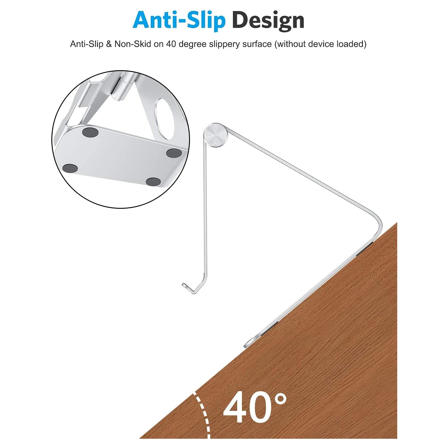 O Support pour tablette compatible avec iPad, support réglable pour tablettes et tous les téléphones cellulaires, argenté