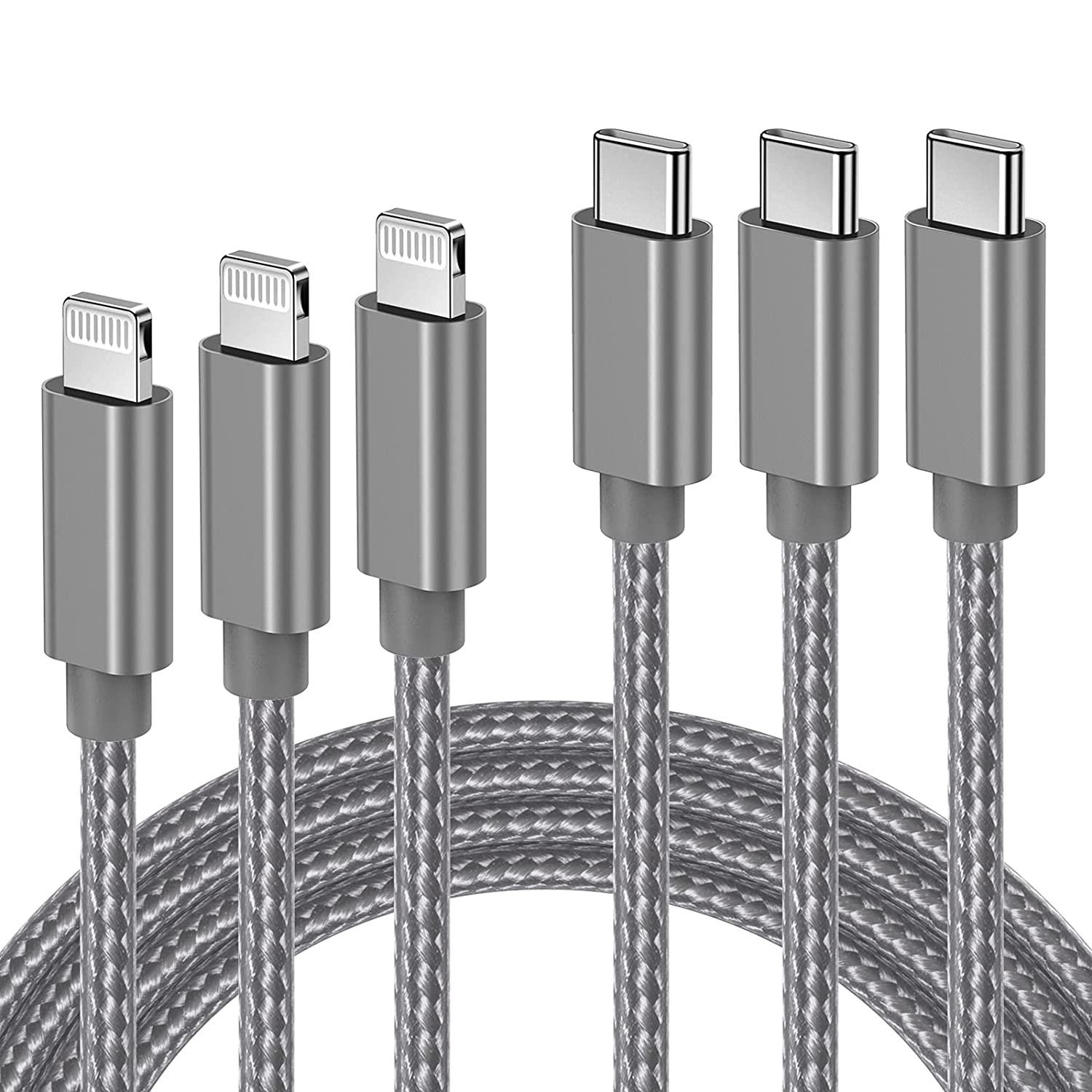 iPhone Fast Charger Lightning Cable(MFi Certified)3Pack USB C to Lightning Cable [3/6/10 FT] Nylon Braided Type C to Lightning Charging Cord Compatible with iPhone 14 13 12 11 Pro