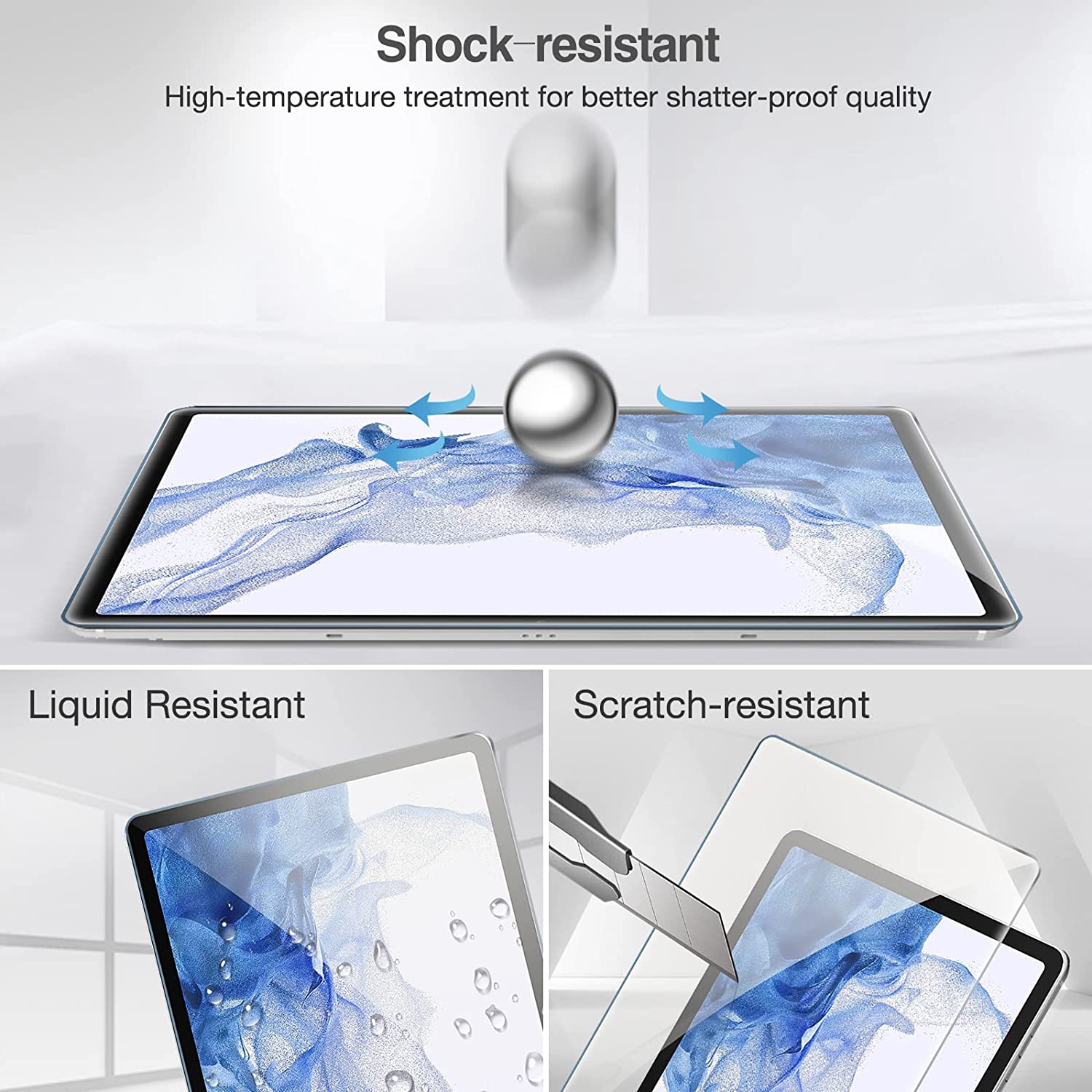 Paquet de 2 protecteurs d’écran P pour Galaxy Tab S8 plus 2022 de 12.4 po/Galaxy Tab S7 FE 2021 (SM-T730/T736)/Galaxy Tab S7 plus 2020