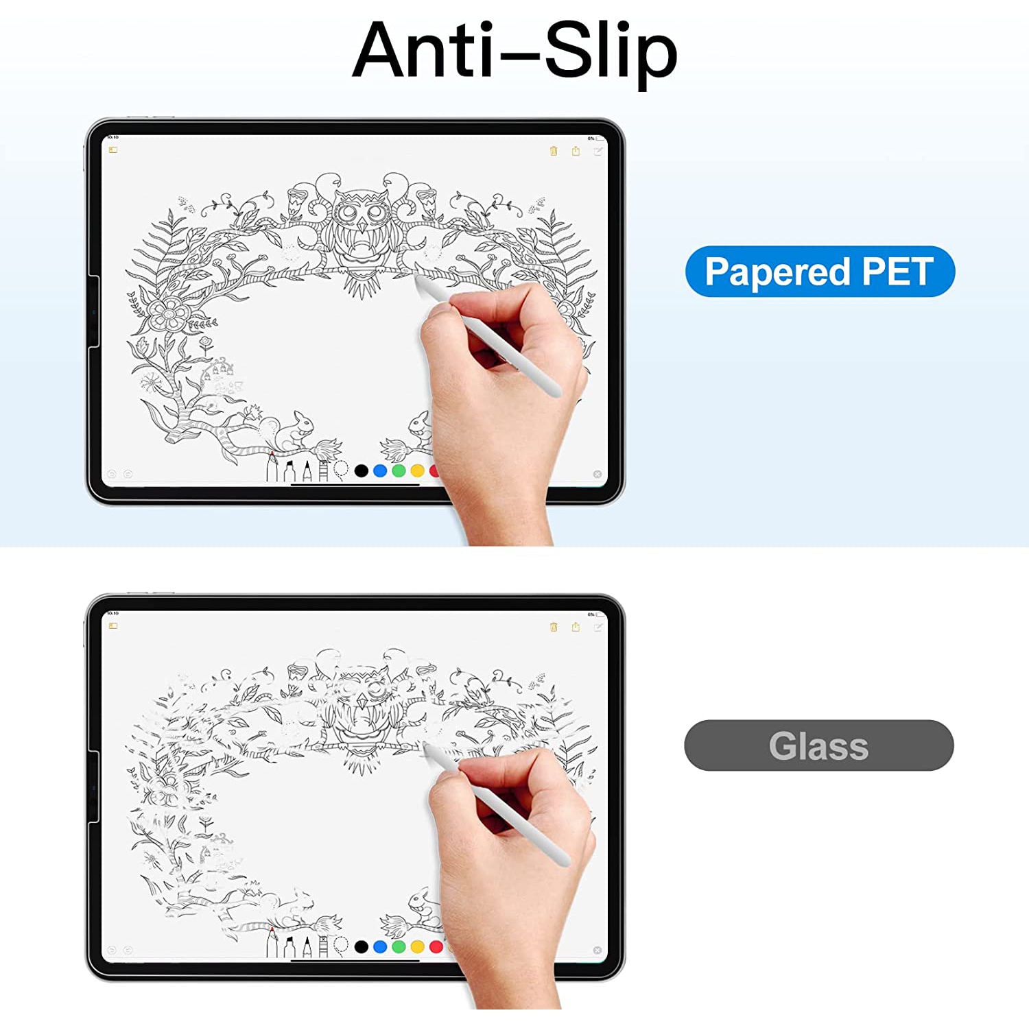 J Paper – Protecteur d’écran pour iPad Air de 5/4 10.9 po, iPad Pro de 11 po tous les modèles, pellicule de papier antireflet mat PET pour dessin