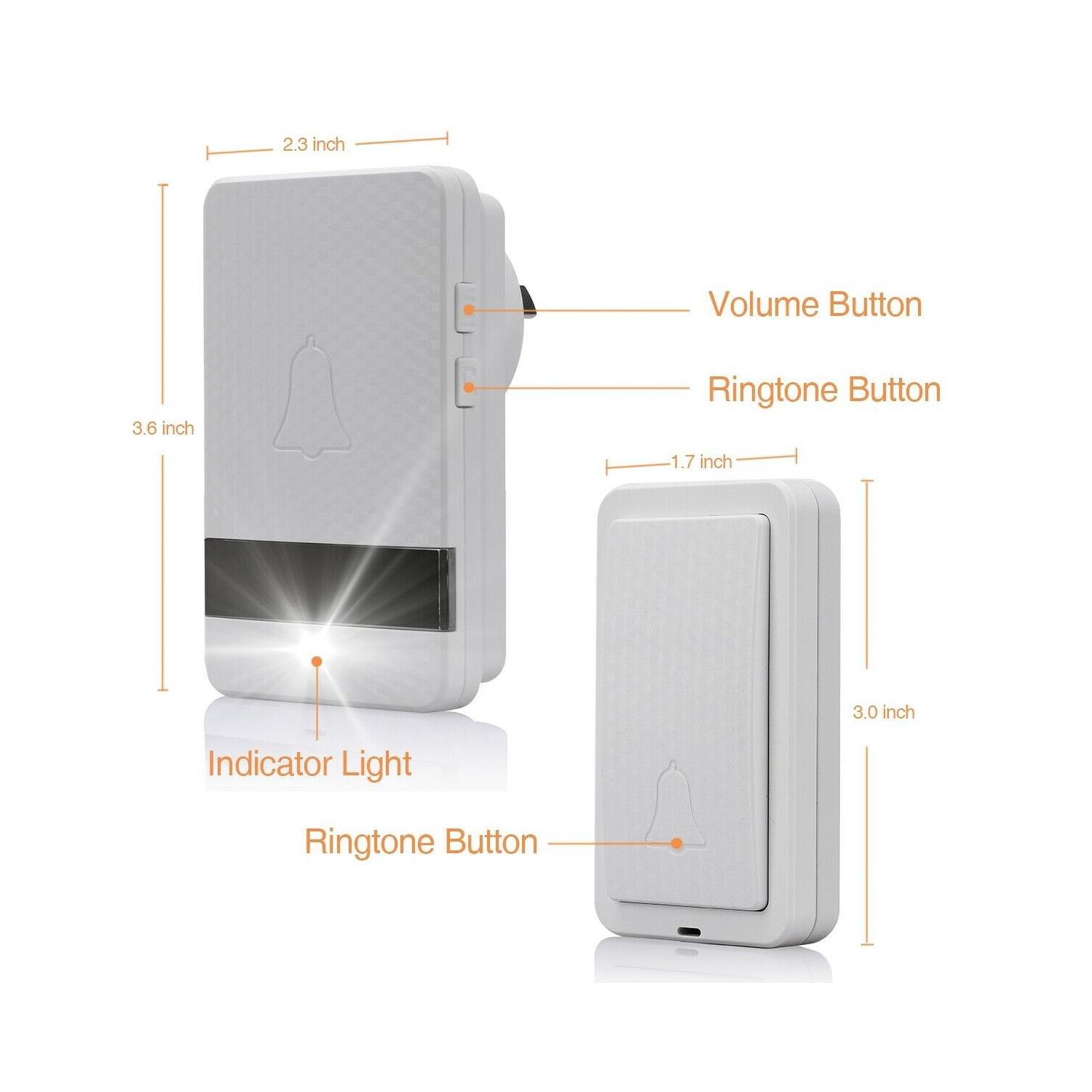 WIRELESS HOME DIGITAL DOORBELL 1000FT RANGE CORDLESS DOORBELL 28 CHIMES PORTABLE