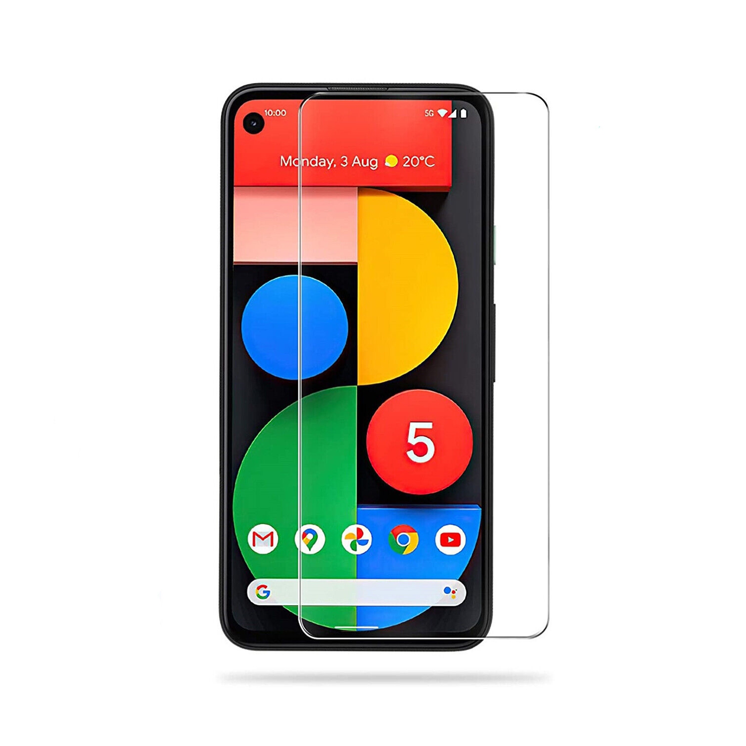 [PAQUET de 2] Protecteur d’écran en verre trempé pour Pixel 5 de Google - compatible avec les étuis