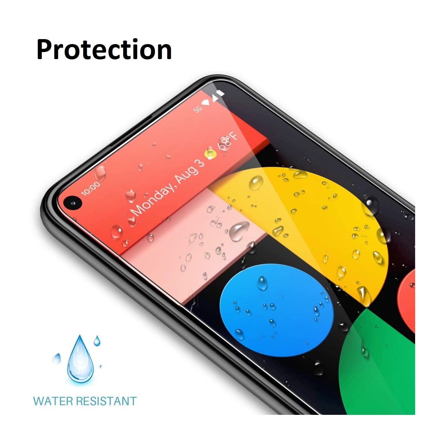 [PAQUET de 2] Protecteur d’écran en verre trempé pour Pixel 5 de Google - compatible avec les étuis