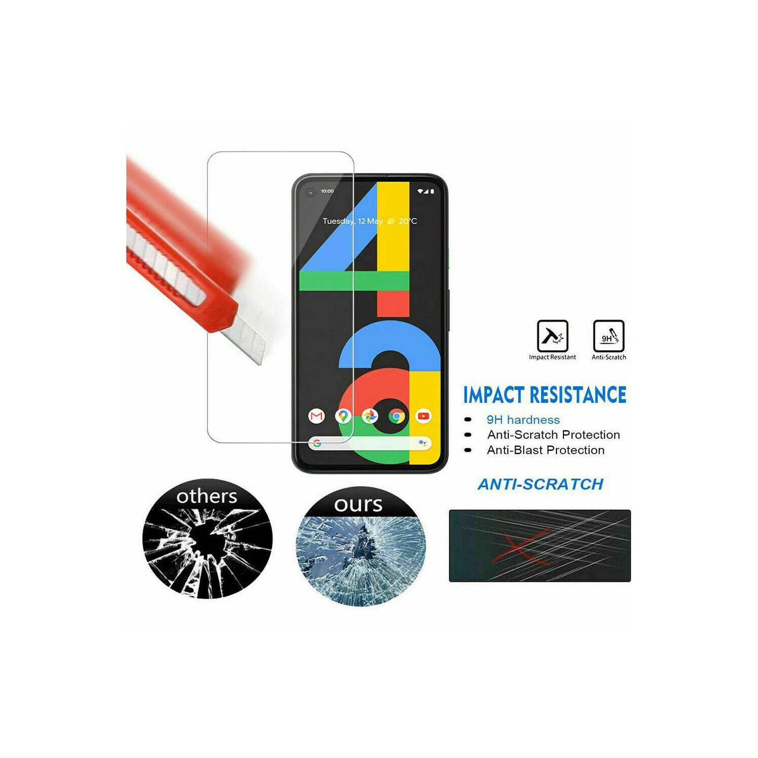 [2 PACK] Google pixel 4a 5G Tempered Glass Screen Protector Guard - Case Friendly