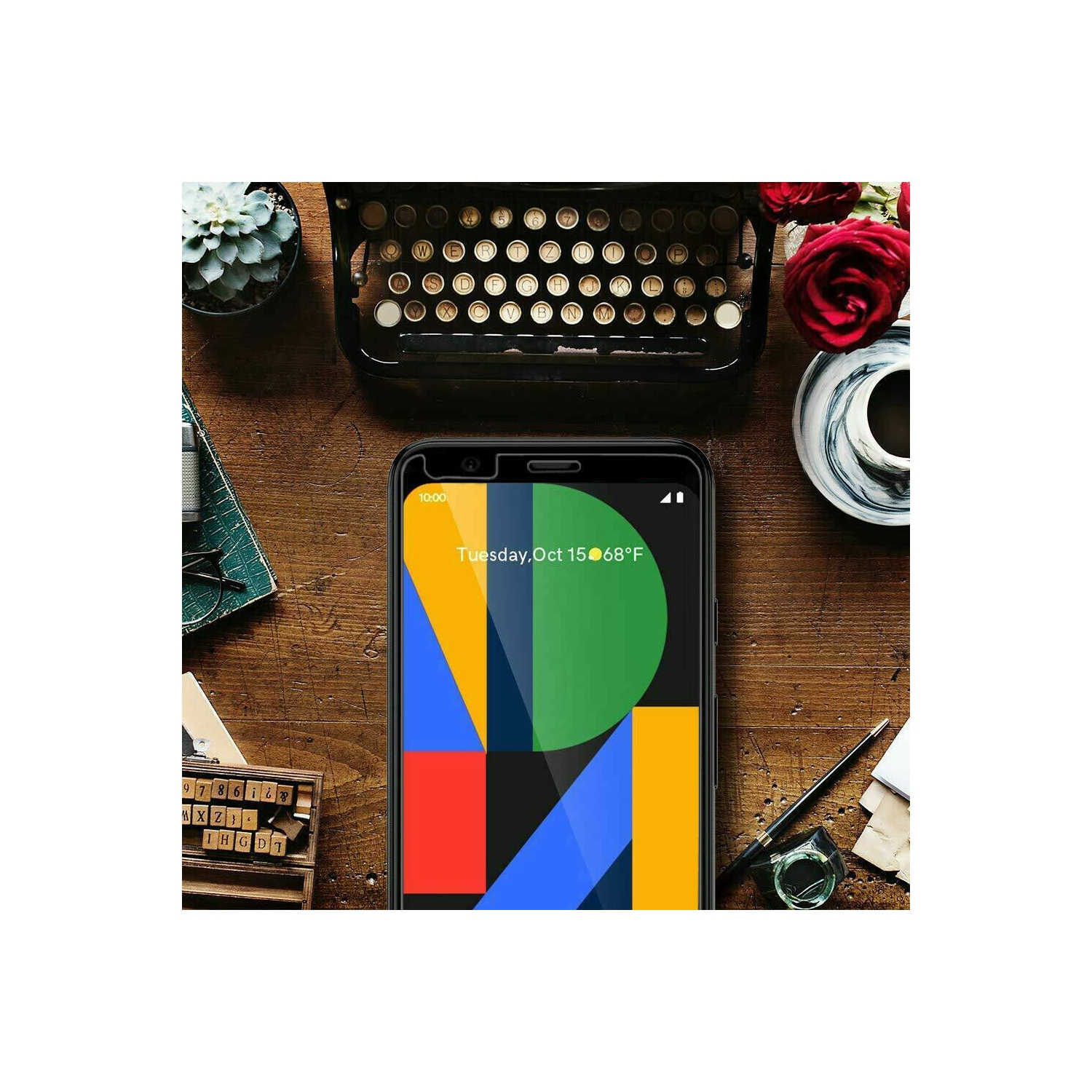 [PAQUET de 2] Protecteur d’écran en verre trempé pour Pixel 4 XL de Google – convient aux étuis