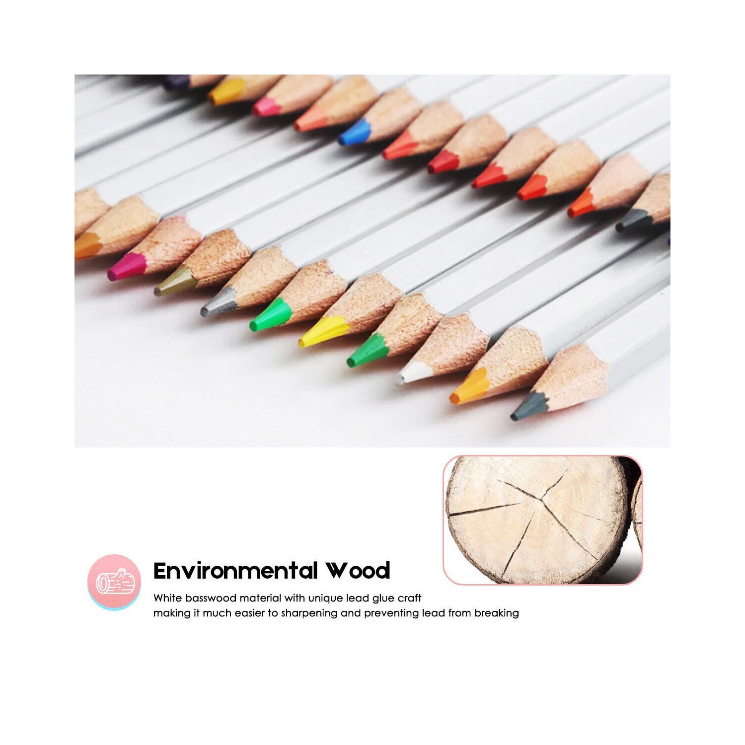 Professional Colored Pencils Set of 48 Color for Drawing Art, Sketching, Shading