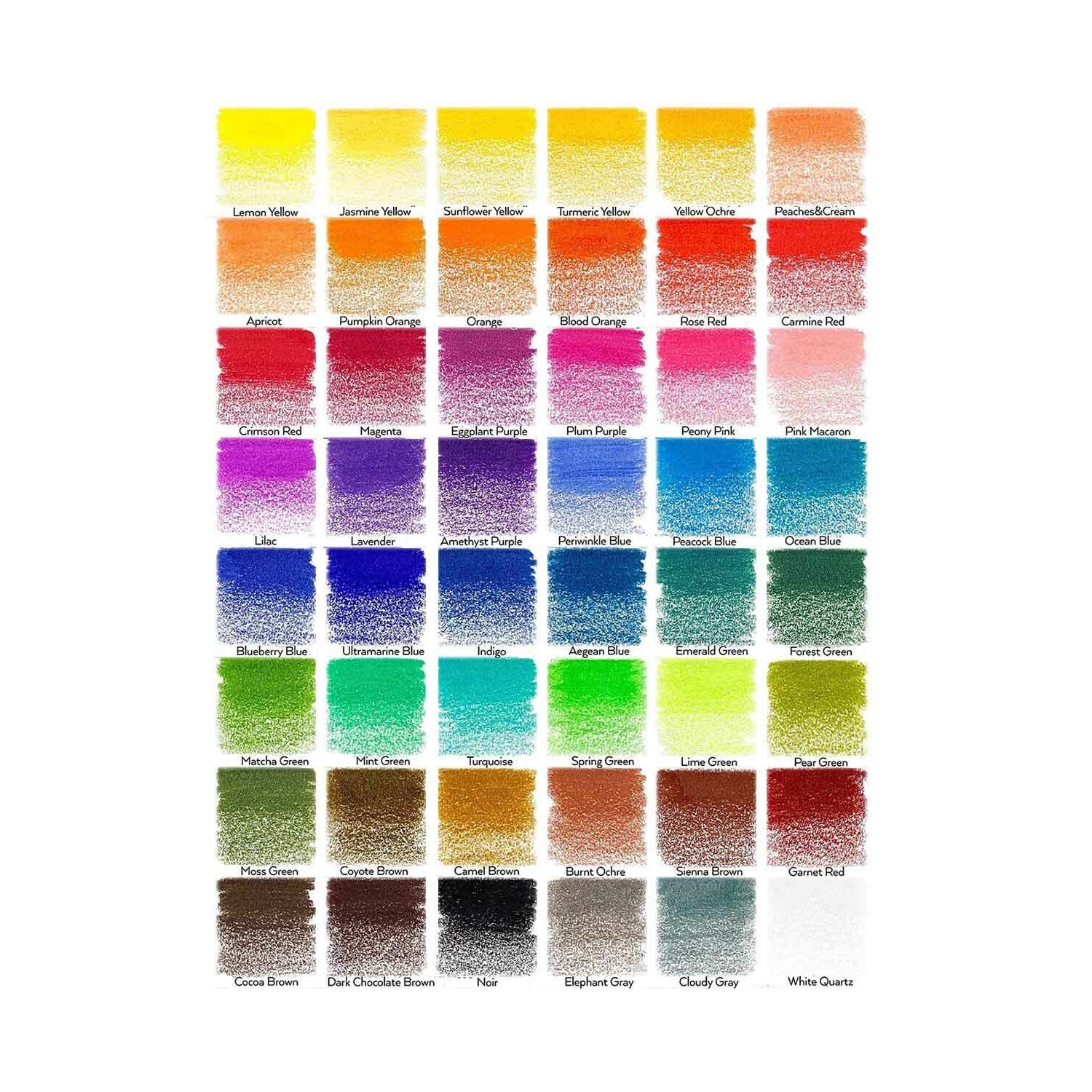 Professional Colored Pencils Set of 48 Color for Drawing Art, Sketching, Shading