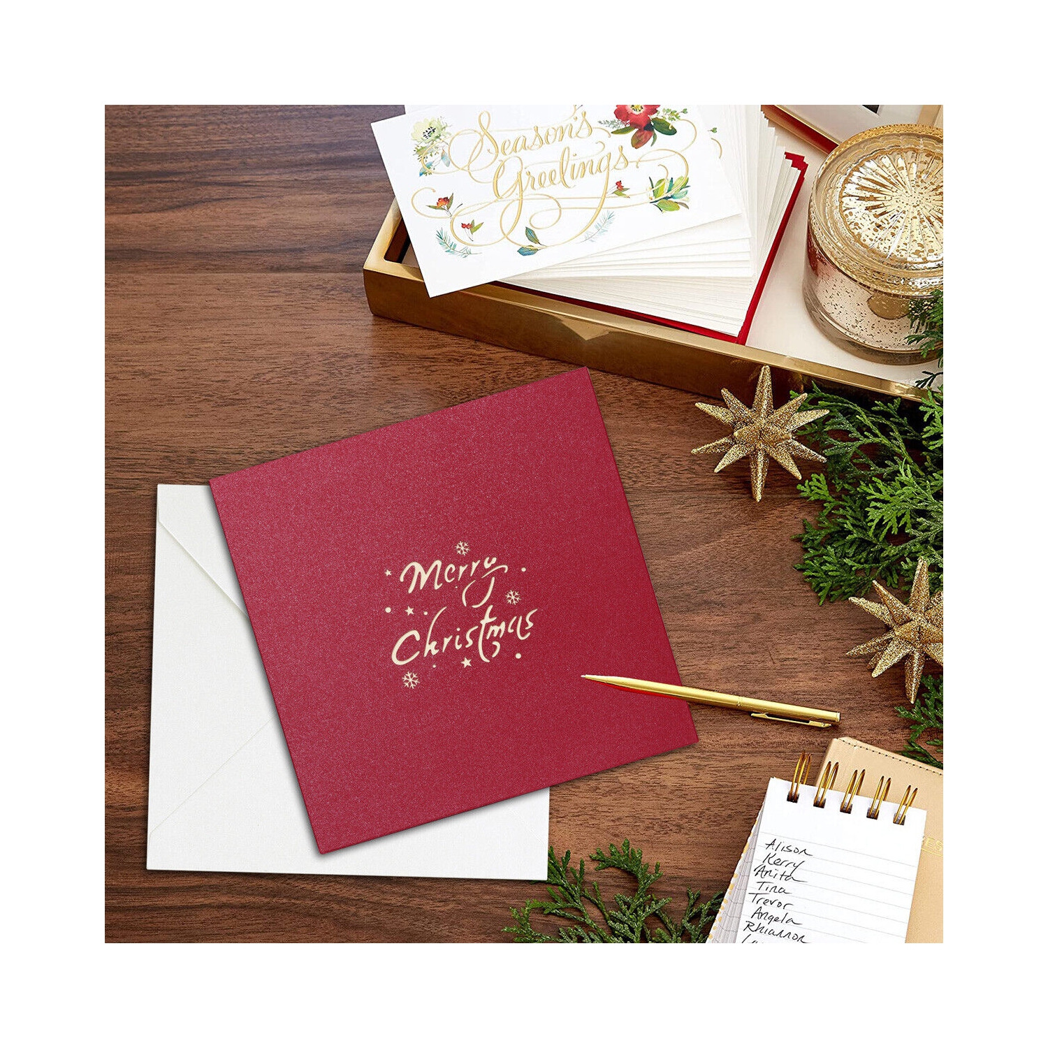 Hand Made Exquisite 3D Christmas Pop Up Cards with Envelopes, 2Pcs