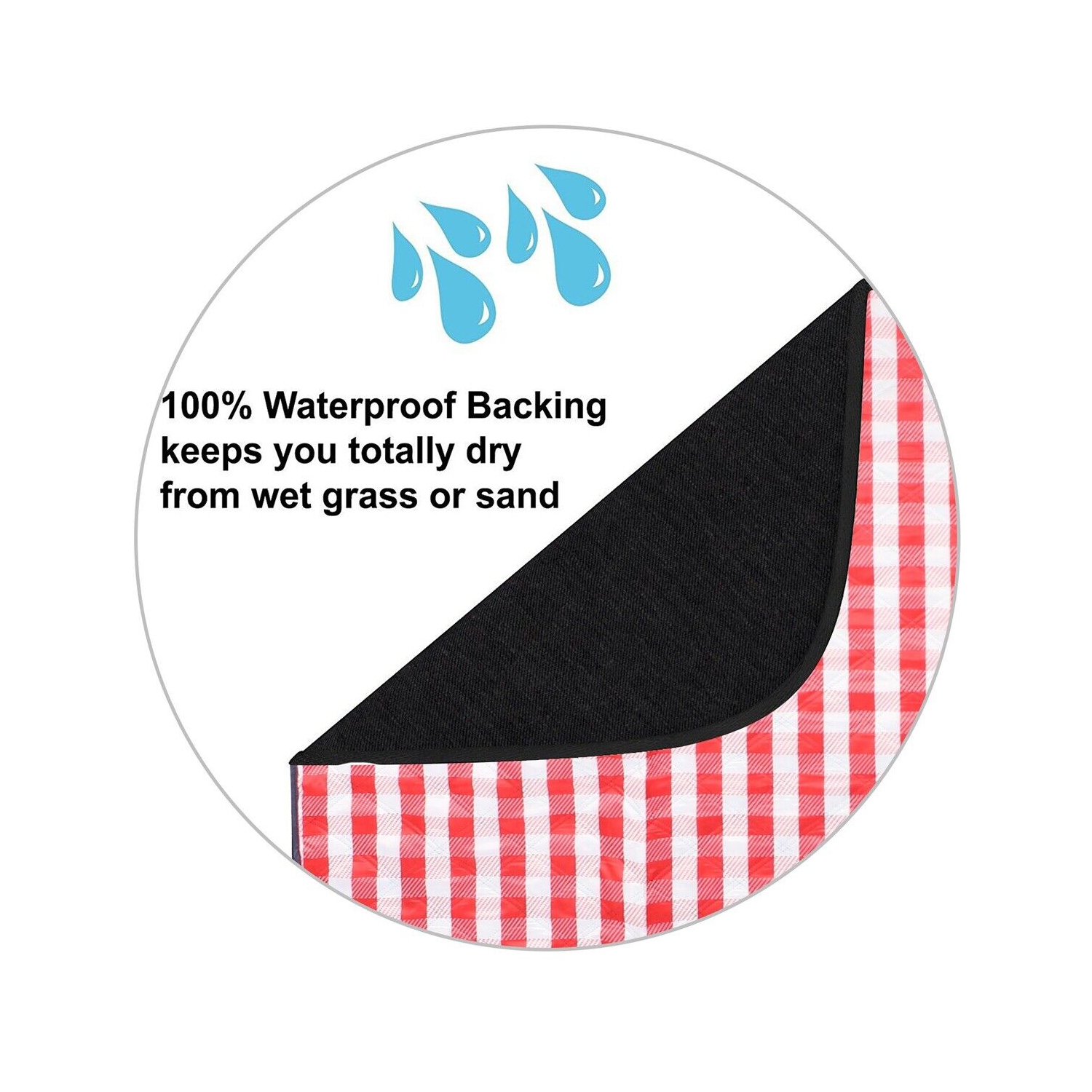 Portable Extra Large Picnic & Outdoor Blanket, Red and White Checkered, 79 x59in