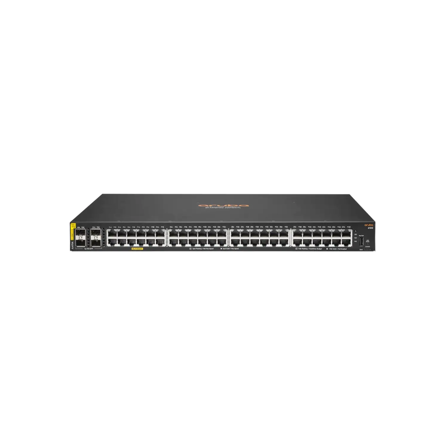 HPE Aruba 6100 48G Class4 PoE 4SFP+ 370W Switch - switch - 52 ports - manag / JL675A#ABA