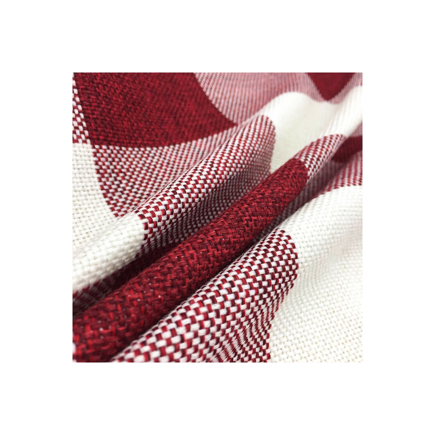 Set of 2 Christmas Check Plaid Throw Pillow Covers for Farmhouse Home Decor CA