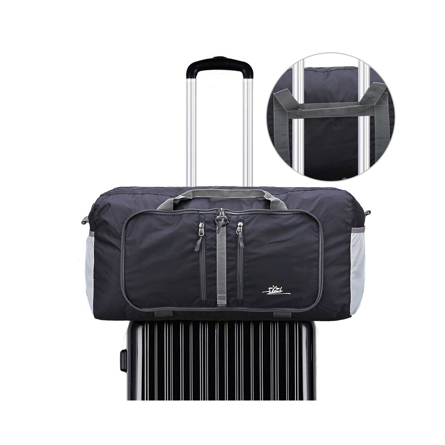 Sac de sport pliable de 40 l pour le sac de sport léger de voyage, noir