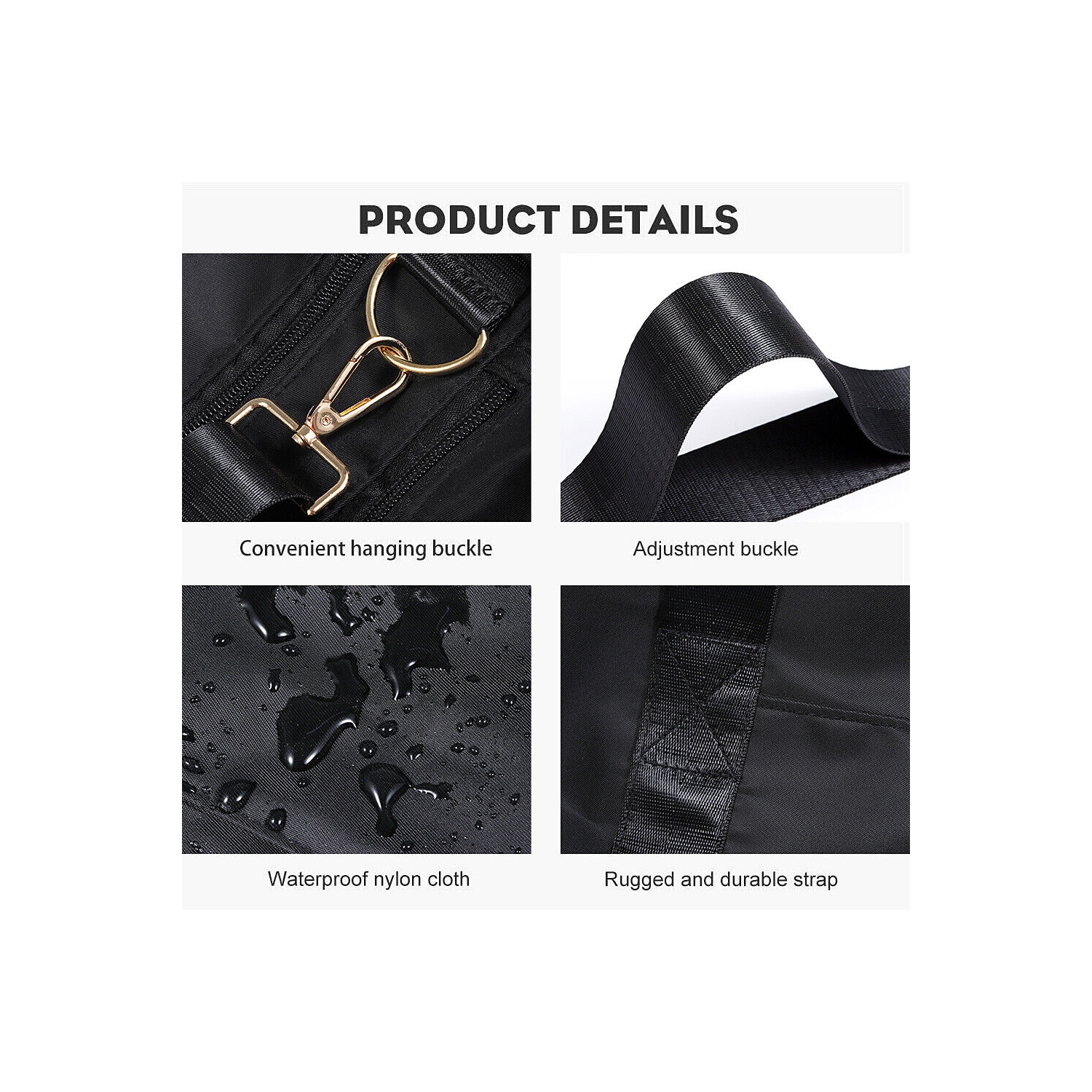 Lightweight Gym Sports Duffel Bag with Shoes Compartment & Wet Pocket, 34L Black