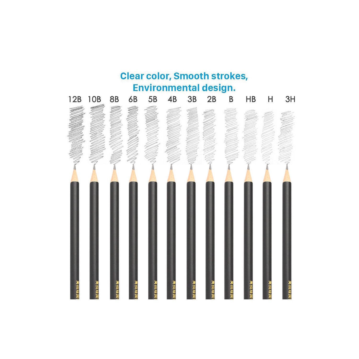 Drawing / Sketch Pencils Set Includes Erasers, Sharpener, Charcoals