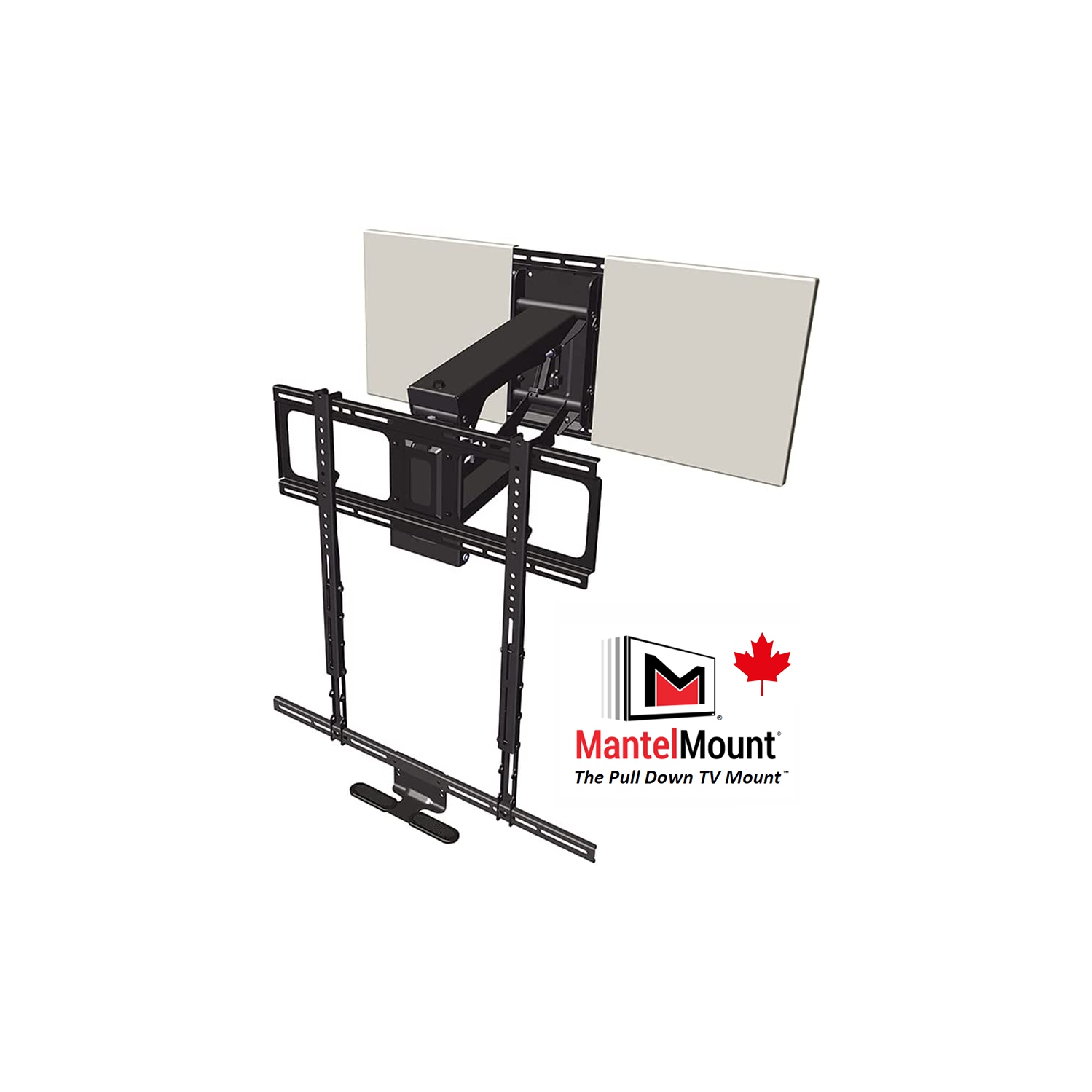 MantelMount MM700 Premier Series Above Fireplace Pull Down TV Mount for 45"-90" TVs Over Mantel