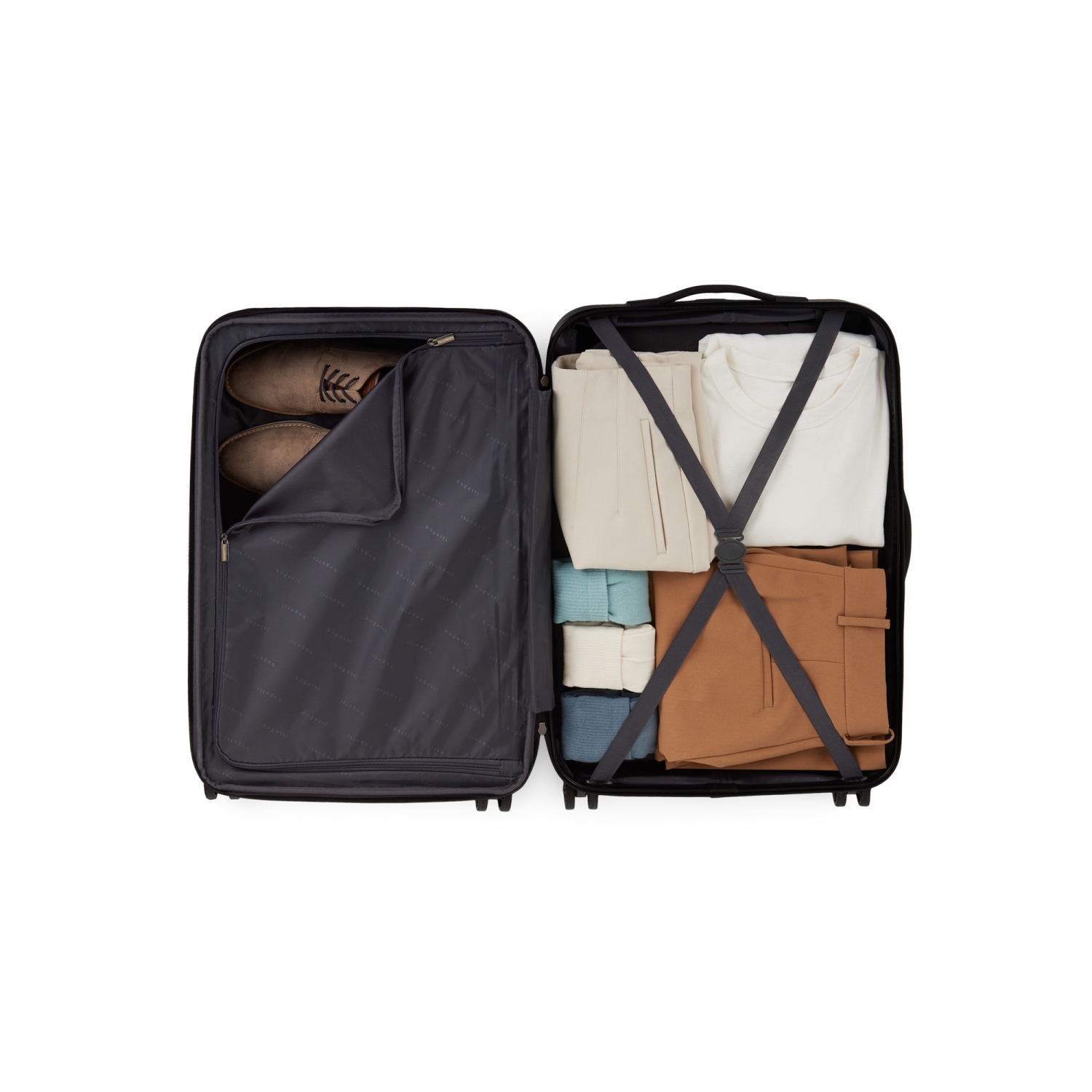 Bugatti - Geneva Hardside Carry-on Luggage with Expansion - Charcoal