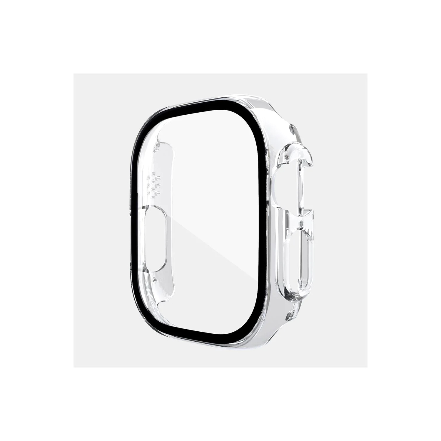 Full Protective Rugged Case Cover & Tempered Glass Screen Protector for Apple Watch iWatch Ultra, 49mm, Clear