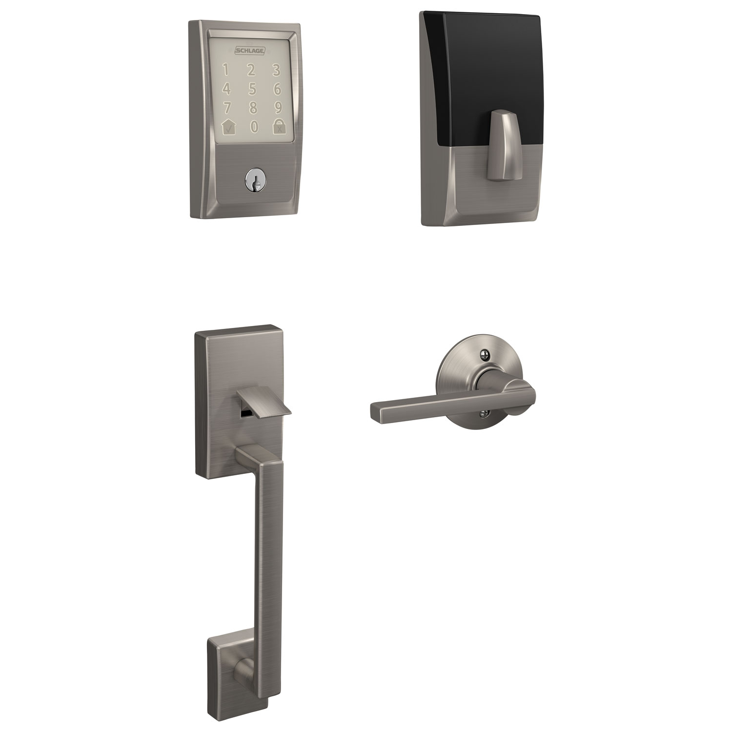 Shop Schlage Encode Plus Century Satin Nickel Smart Home Lock & Handleset  Bundle at