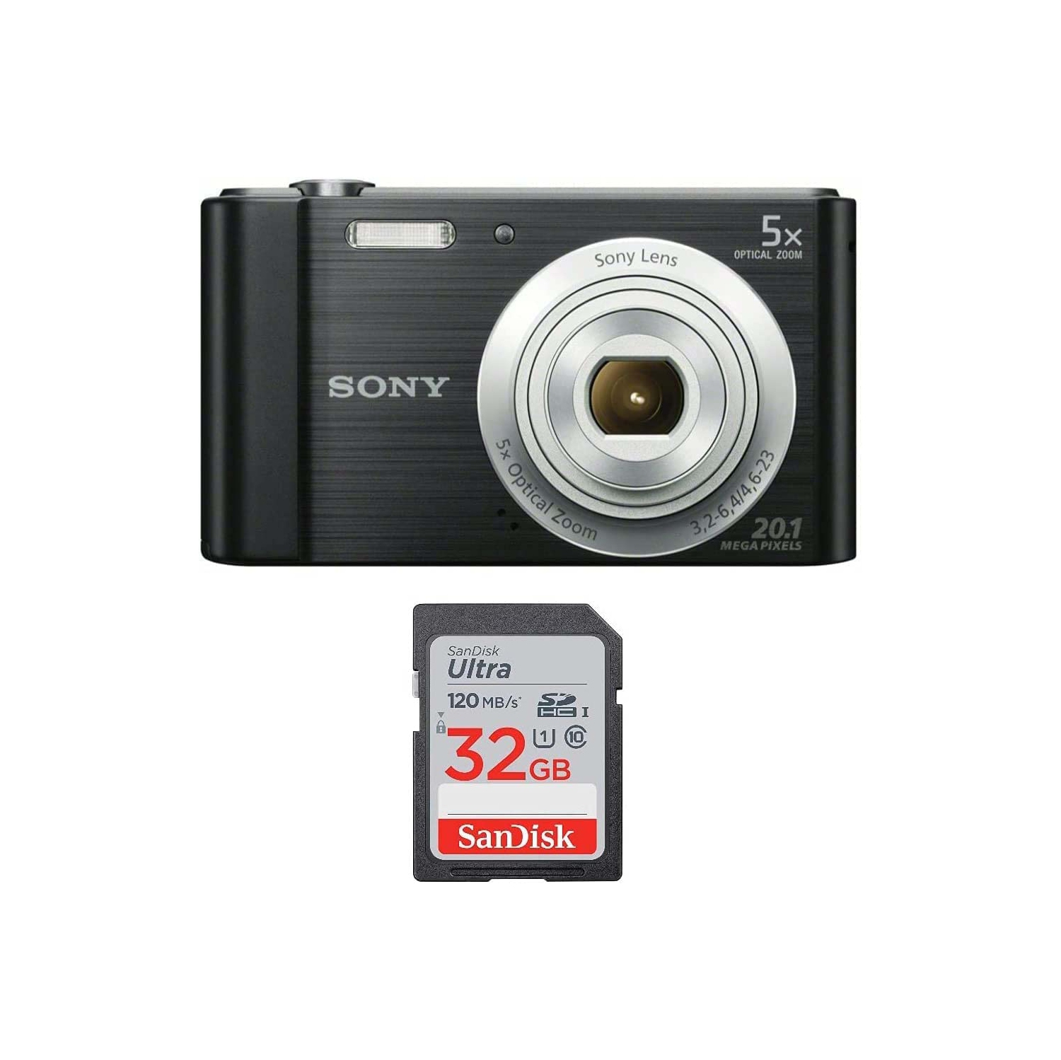 Refurbished (Good) - Sony DSCW800/B 20.1 MP Digital Camera (Black)