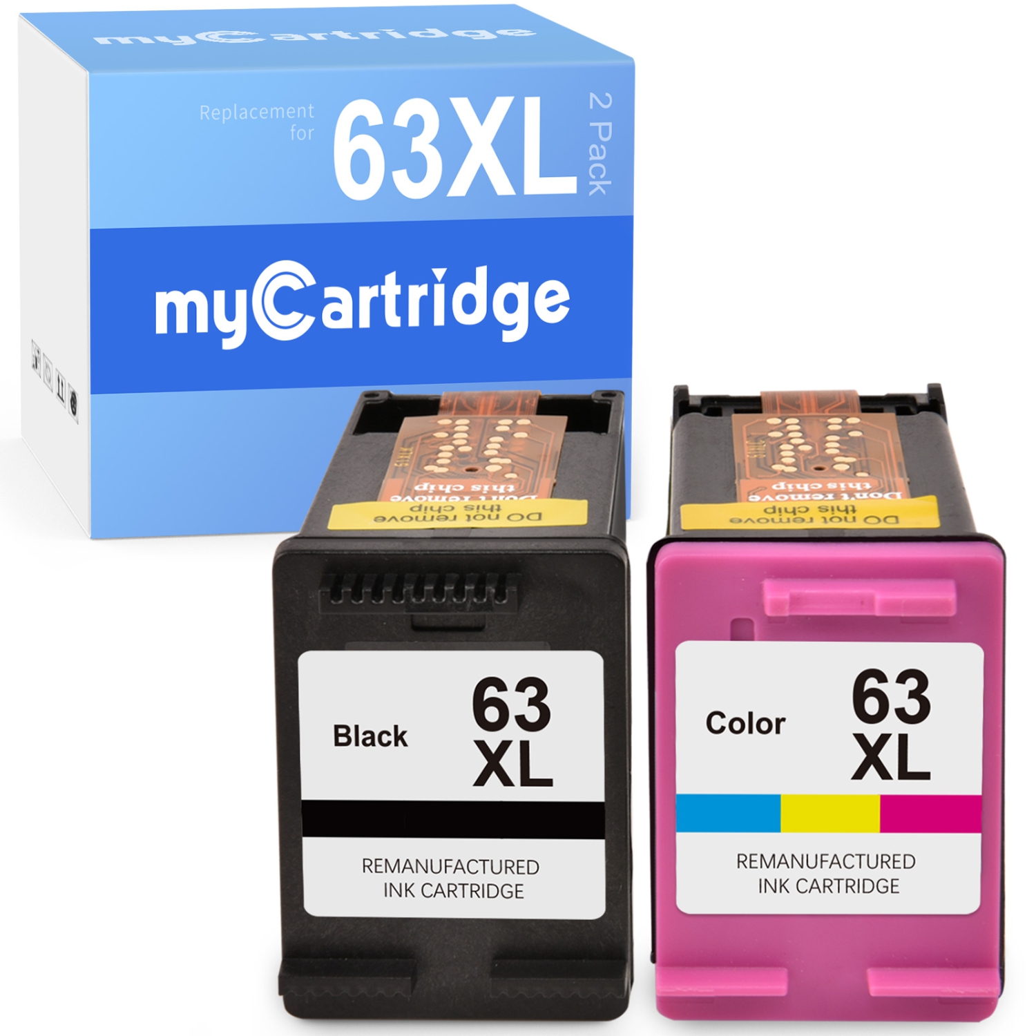63XL Ink Cartridge HP63XL Work with HP Deskjet 3632 3631 Envy 4520 Officejet 3830 4650 5255 3830 5258 4655 5252 (1 Black, 1 Tri-Color)