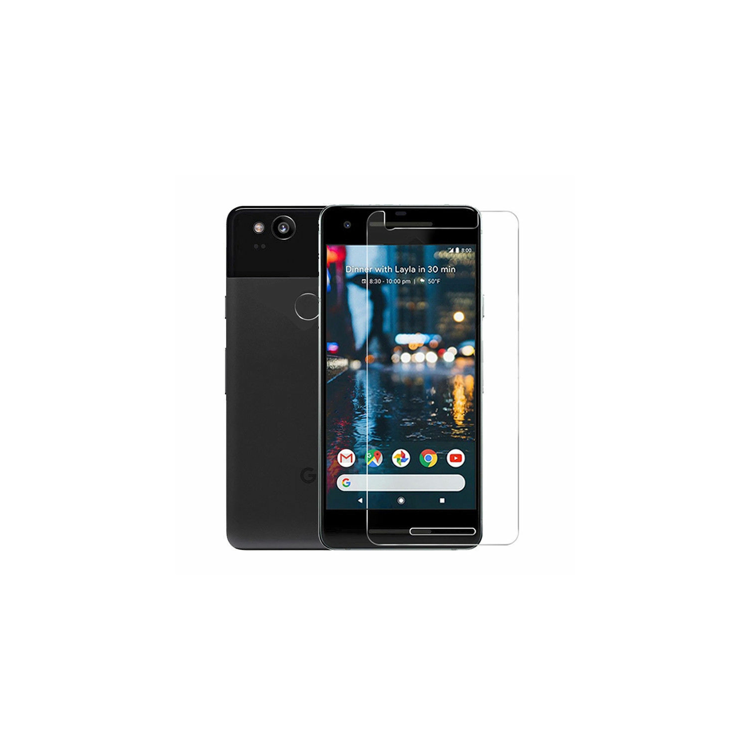 [PAQUET de 2] Protecteur d’écran en verre trempé pour Pixel 2 de Google - compatible avec les étuis