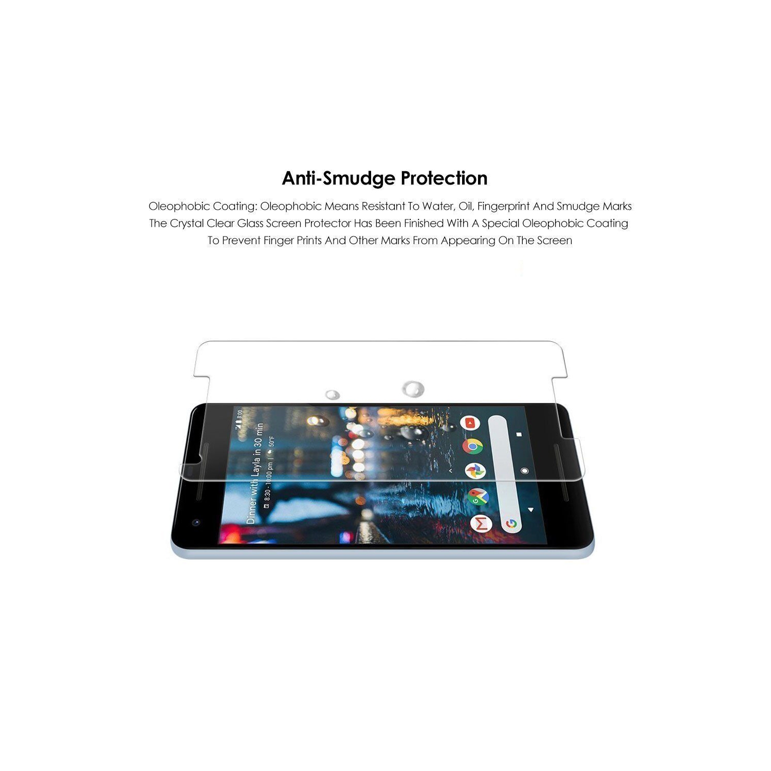 [PAQUET de 2] Protecteur d’écran en verre trempé pour Pixel 2 de Google - compatible avec les étuis