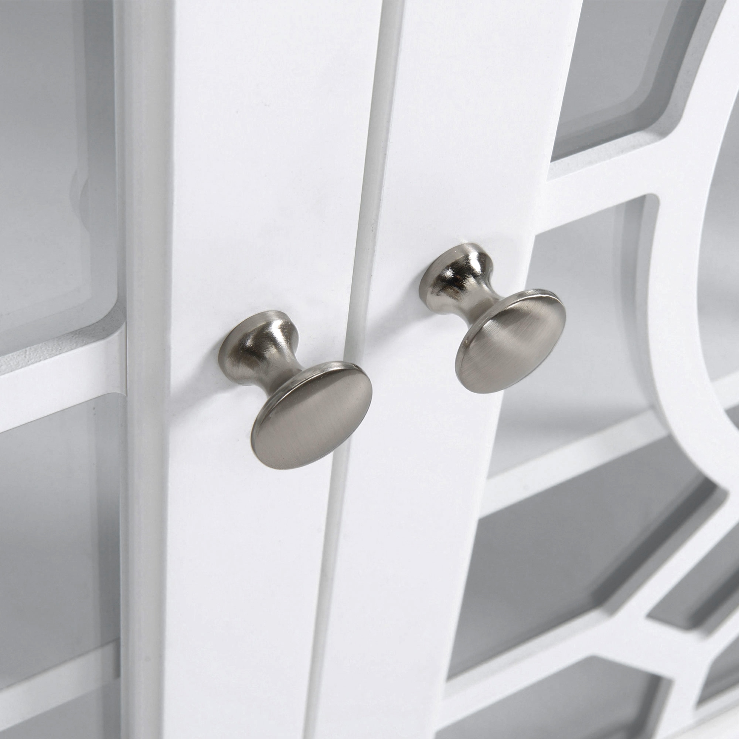 HOMCOM Sideboard Display Cabinet with Double Framed Glass Doors, 2 Adjustable Shelves, and Elevated Base, White